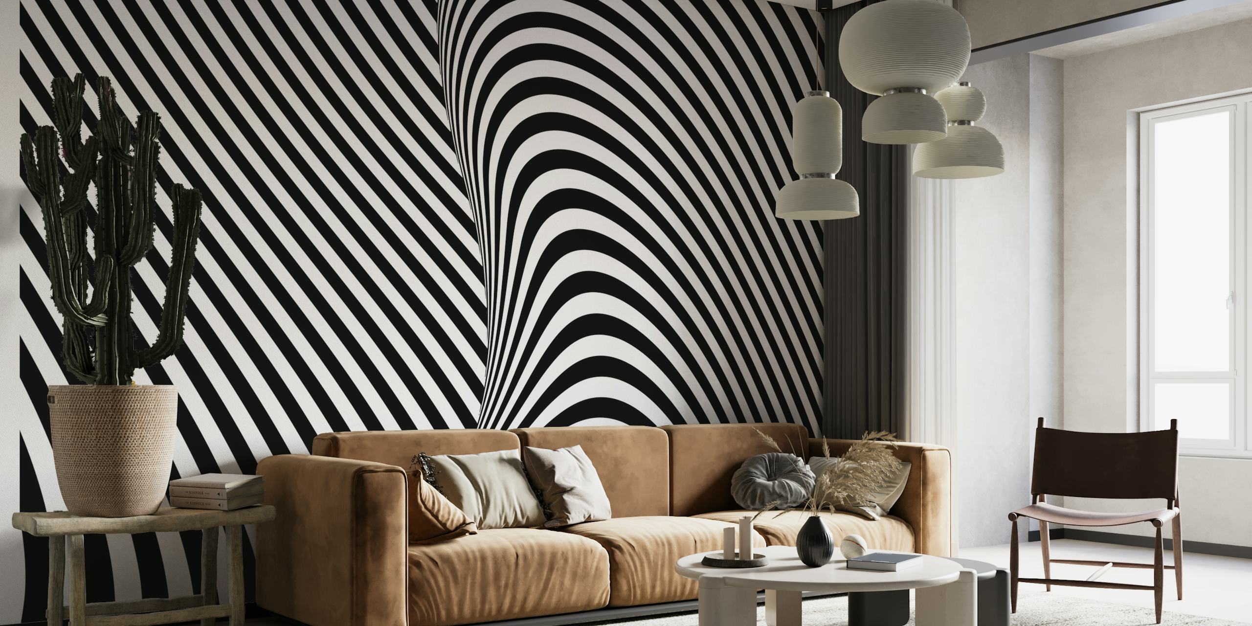 Black And White Op Art papel de parede