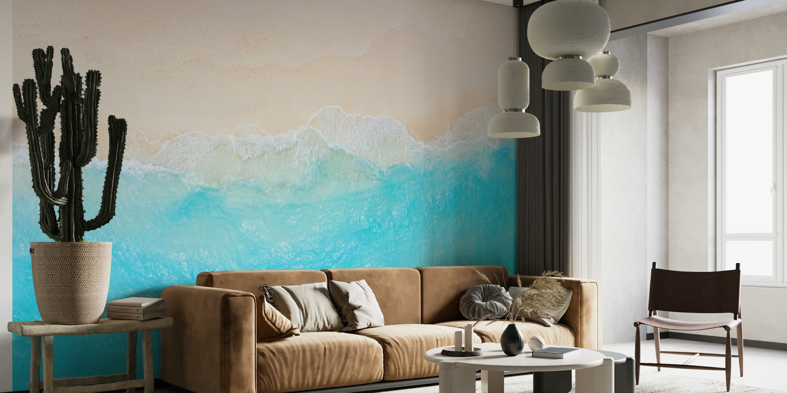 Beach aerial wallpaper with soft sands and turquoise waters