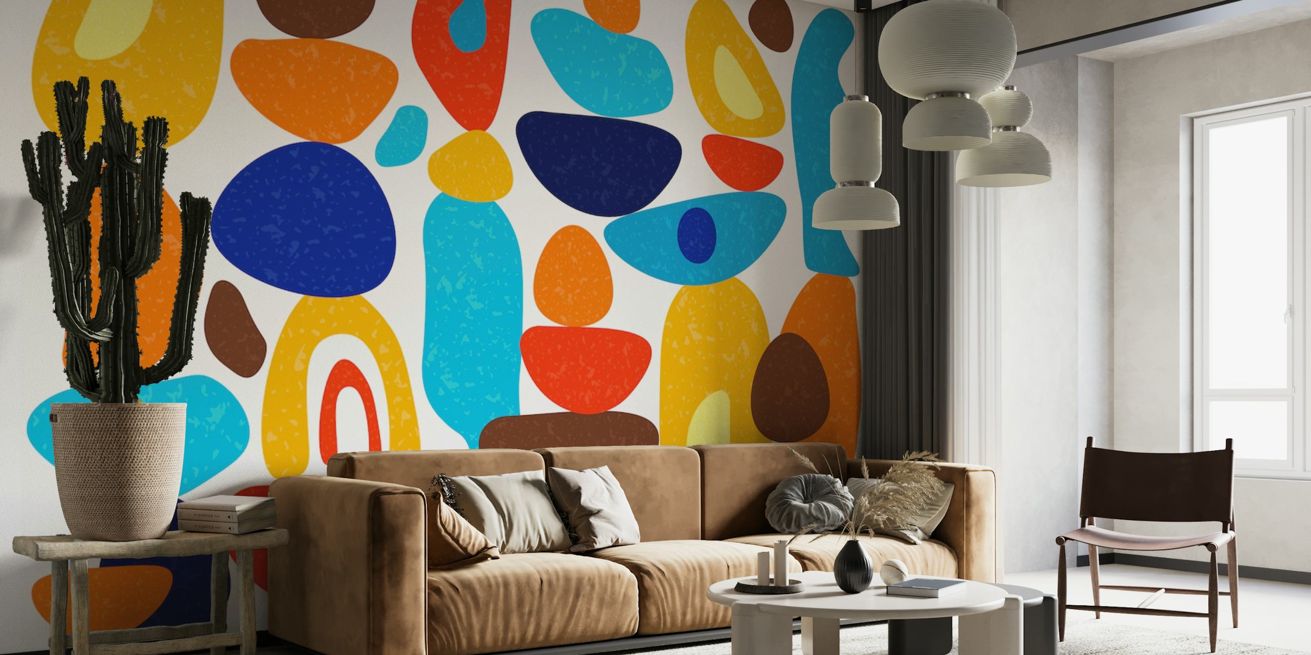 Bold Abstract Organic Shapes wallpaper