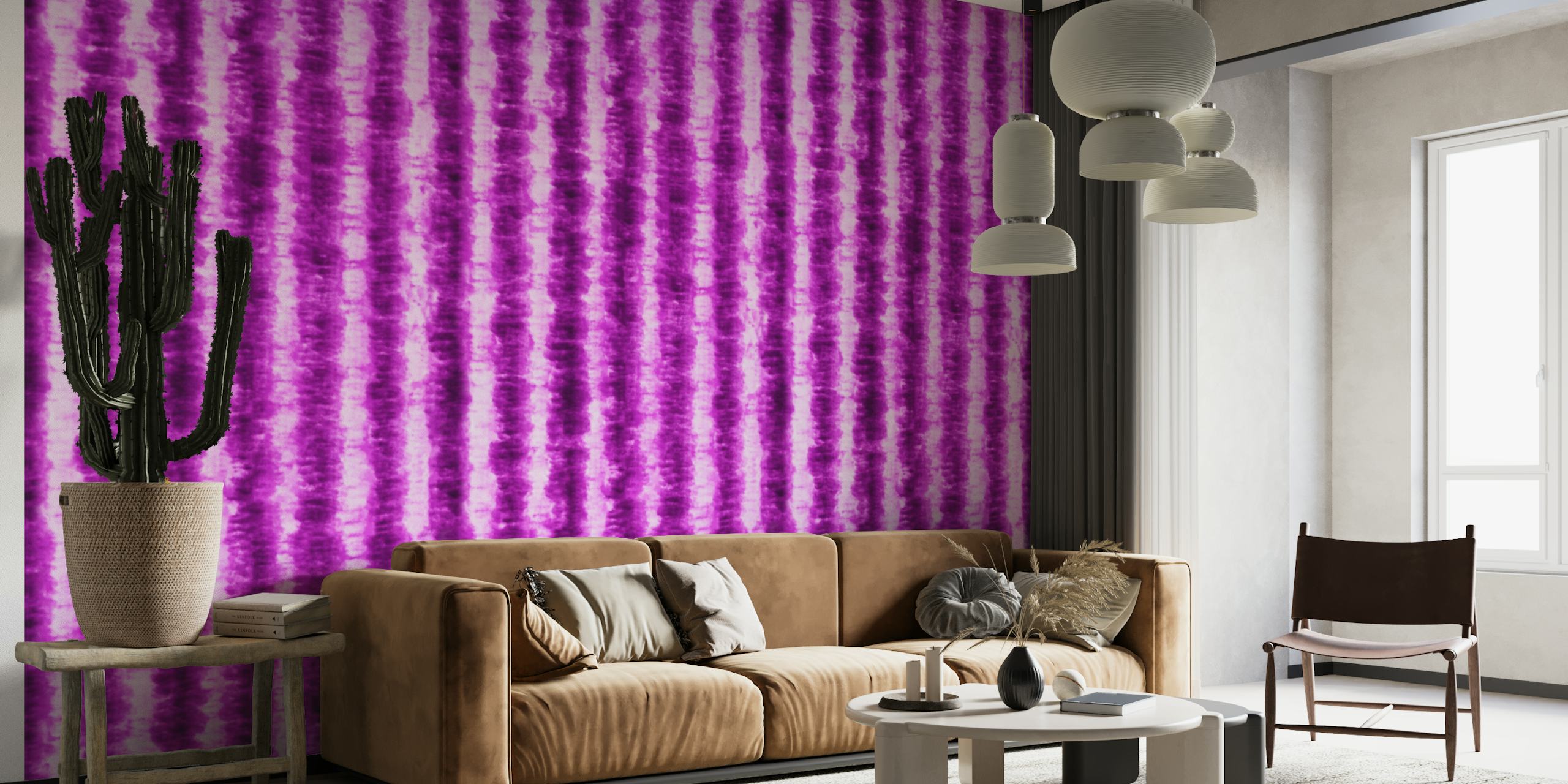 Purple tie dye pattern wallpaper with vertical lines