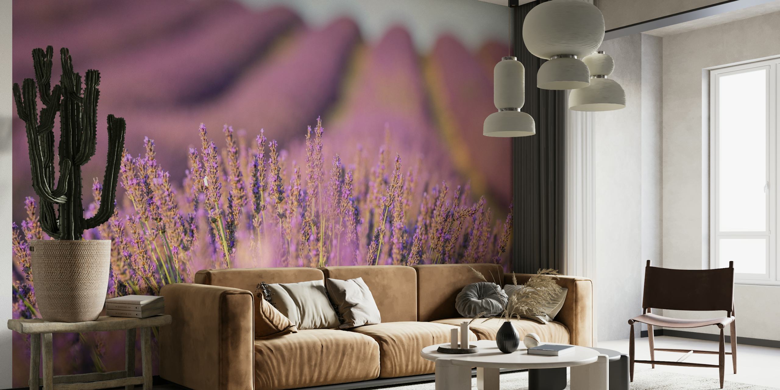 Lavender fields wall mural in Provence style