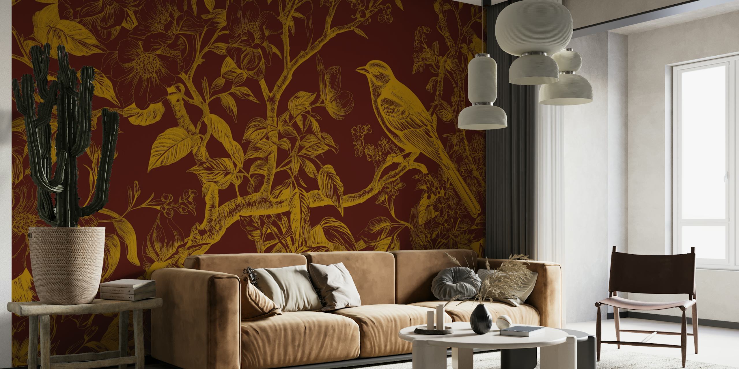 Classic Golden Bird wallpaper