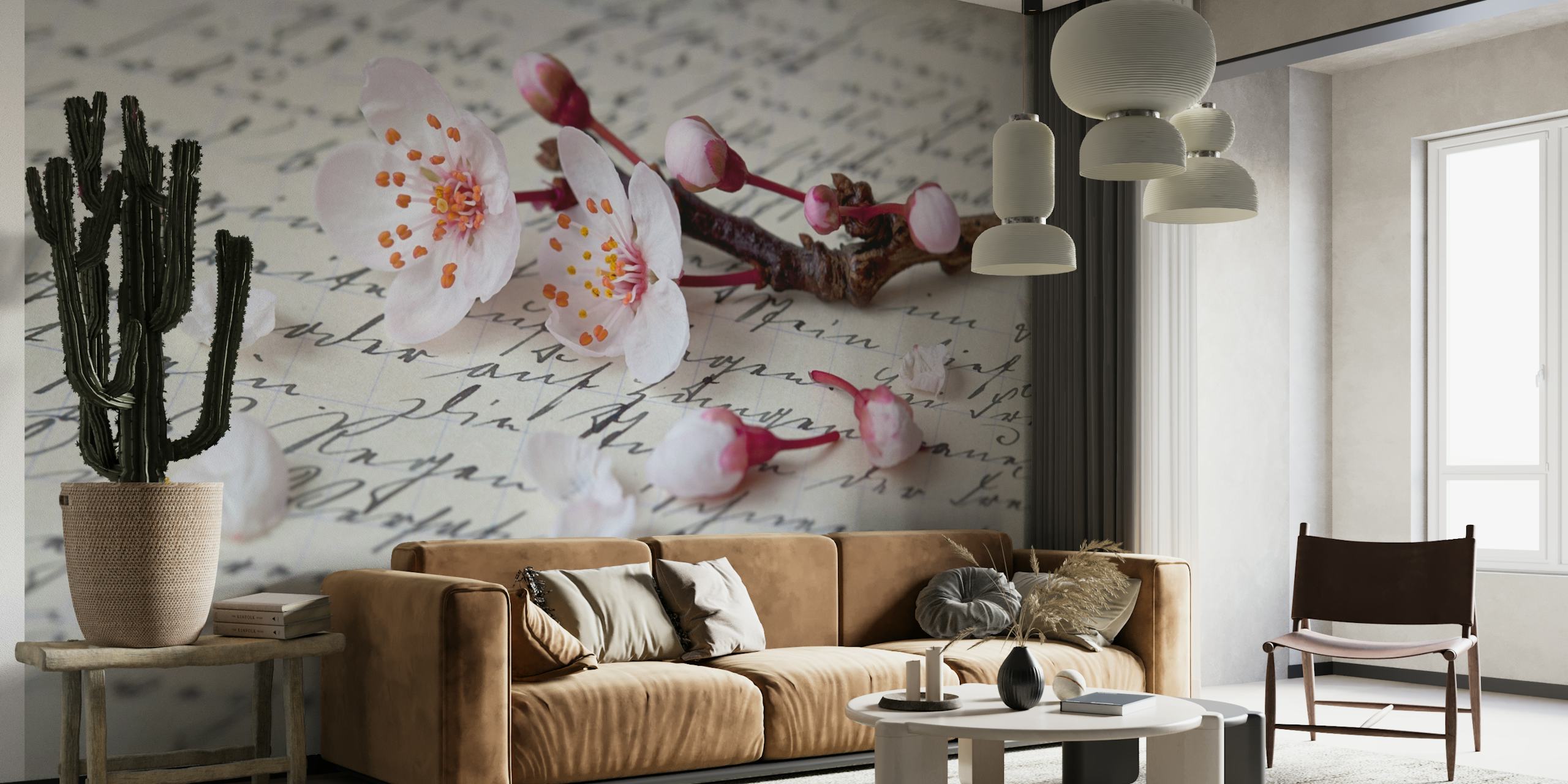 Nostalgic Cherry Blossom papel de parede