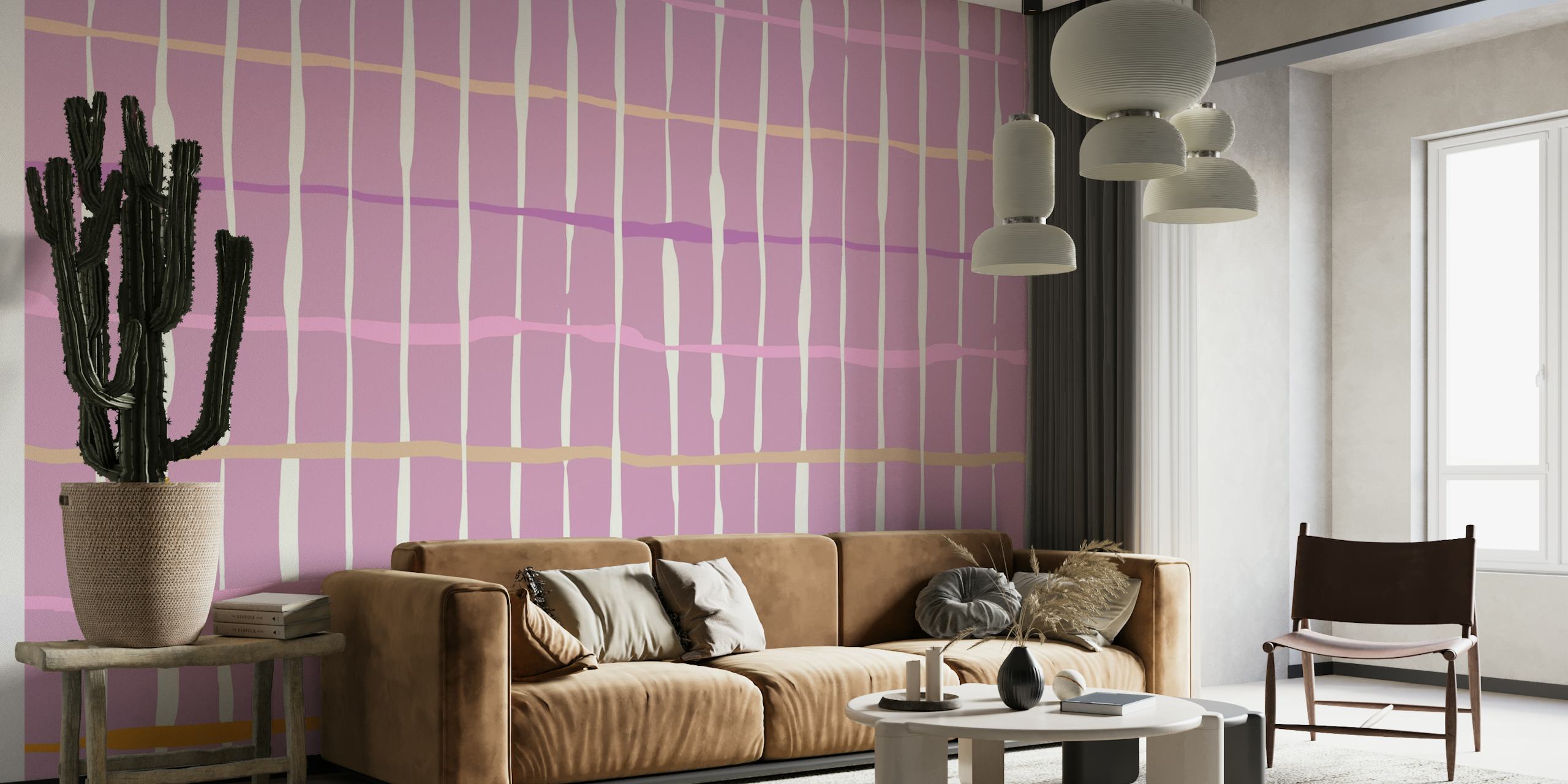 Summer lines purple wallpaper