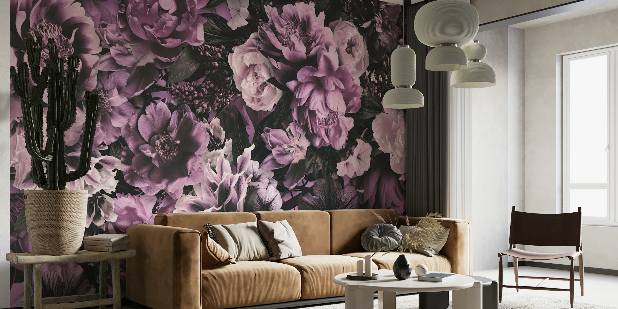 Floral Baroque Opulence Pink wallpaper