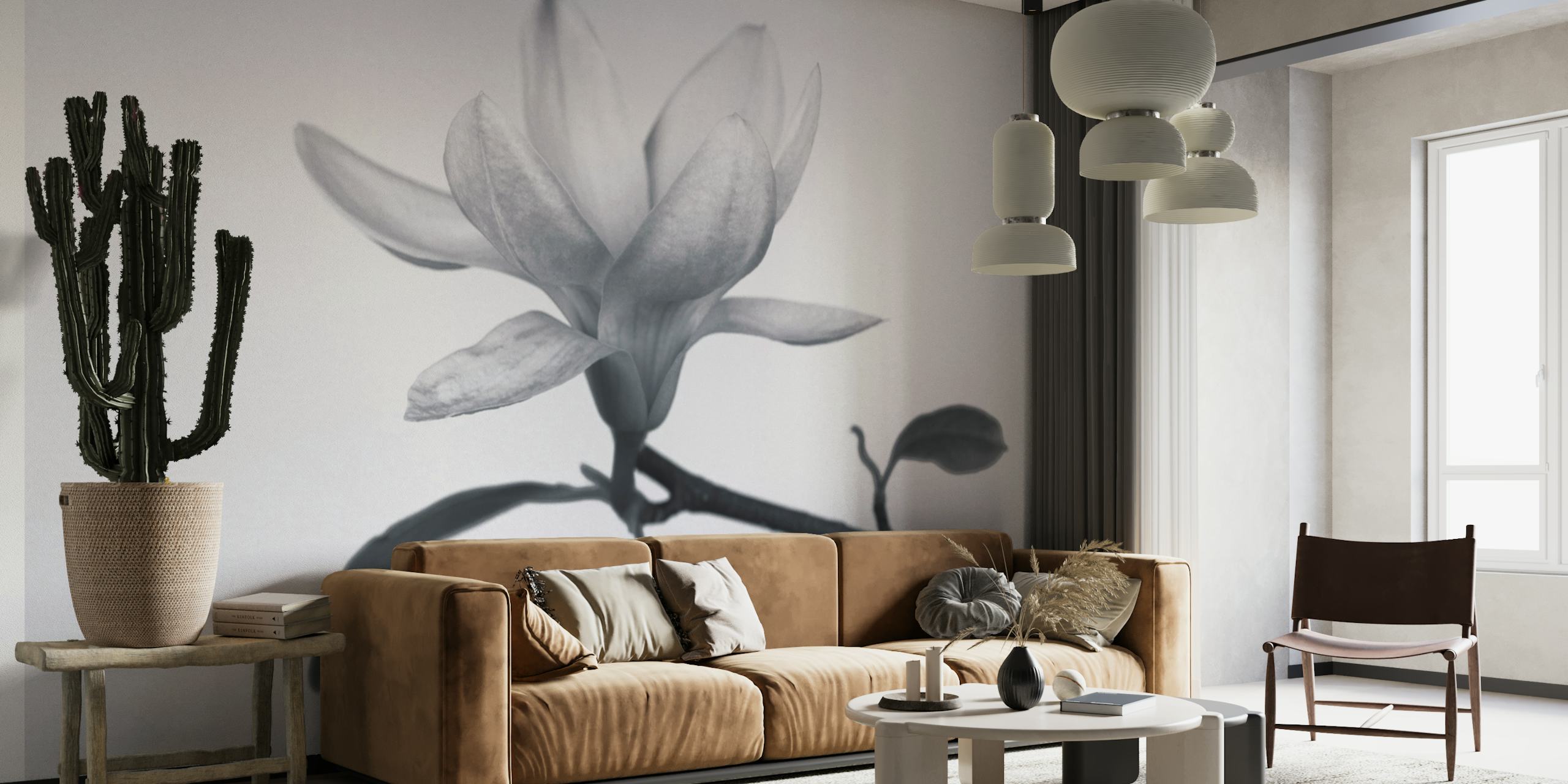 Monochrome Magnolia wallpaper