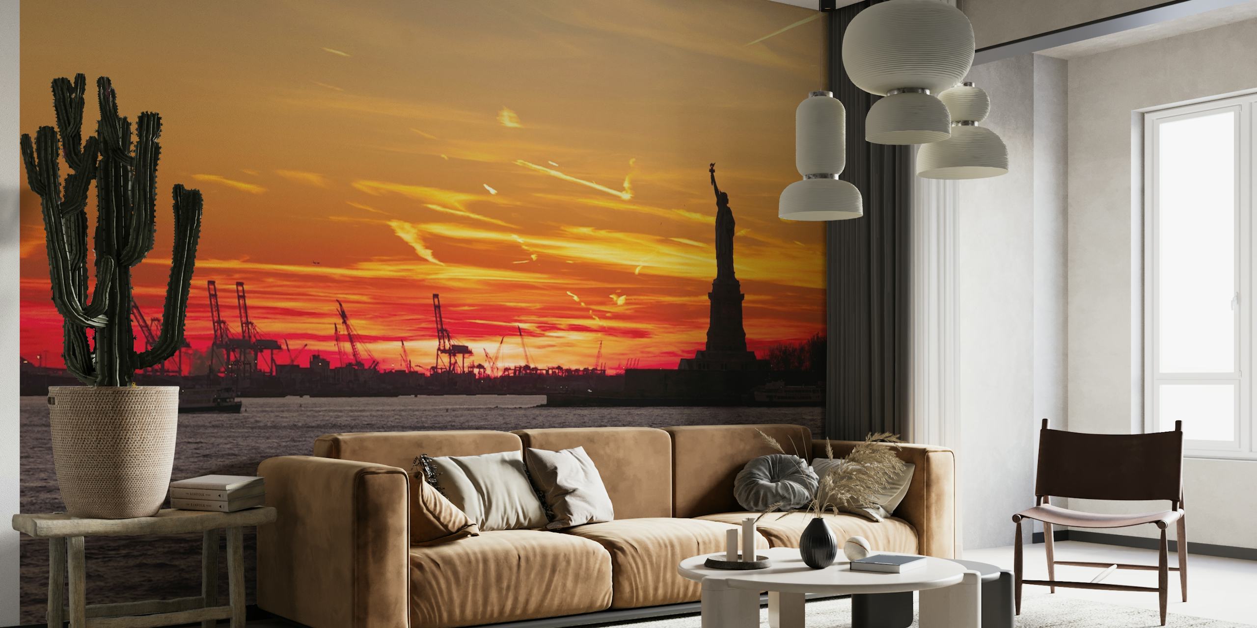 Statue of Liberty behang in een kamer