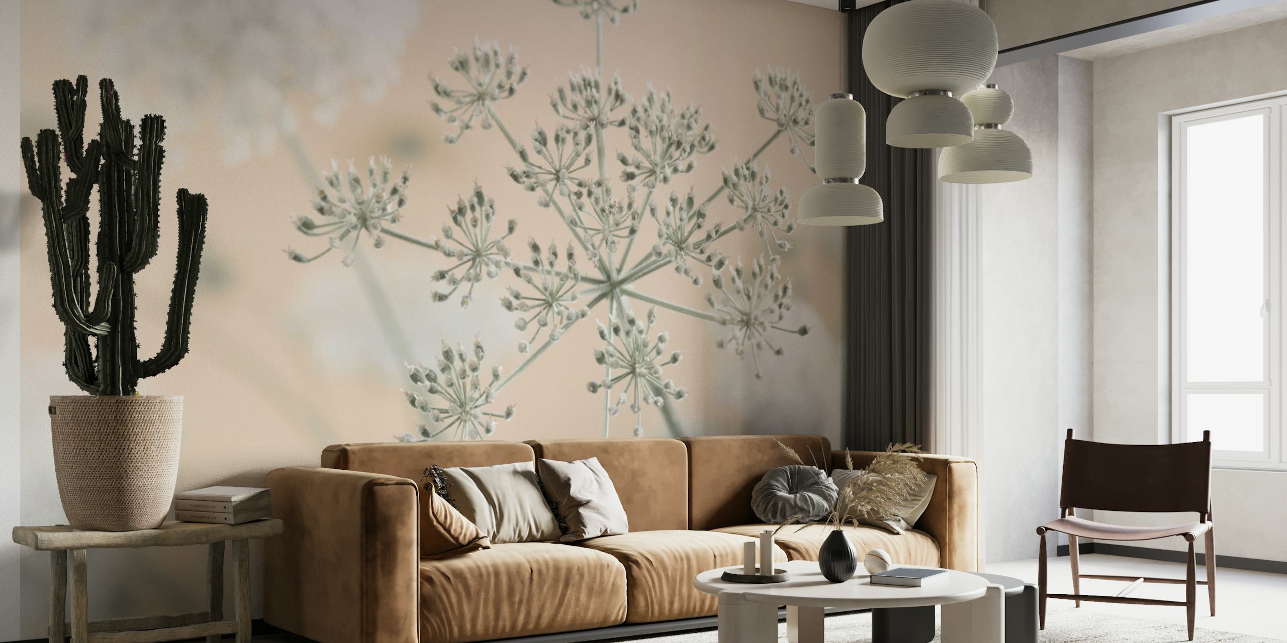 Papel de parede Cow Parsley Blossoms em um quarto