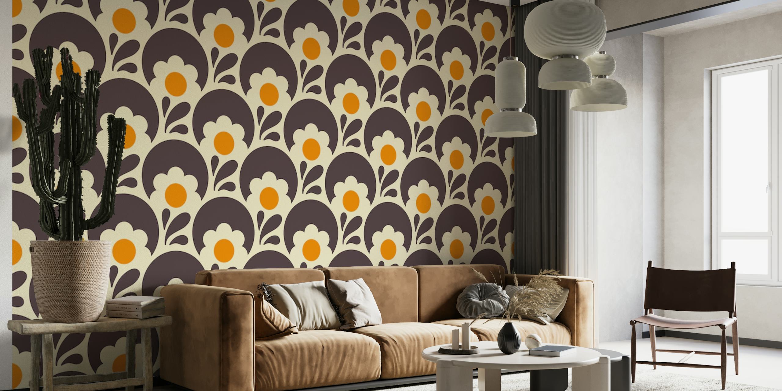 2109 Retro daisies wallpaper
