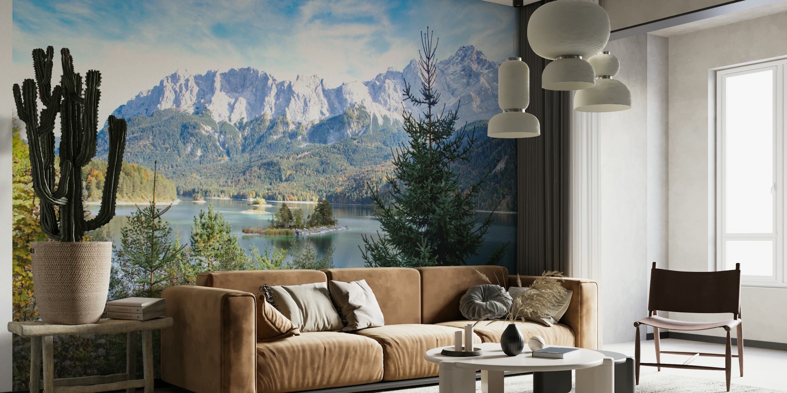 Papel pintado Mountain Lake Bliss 4 en una habitación
