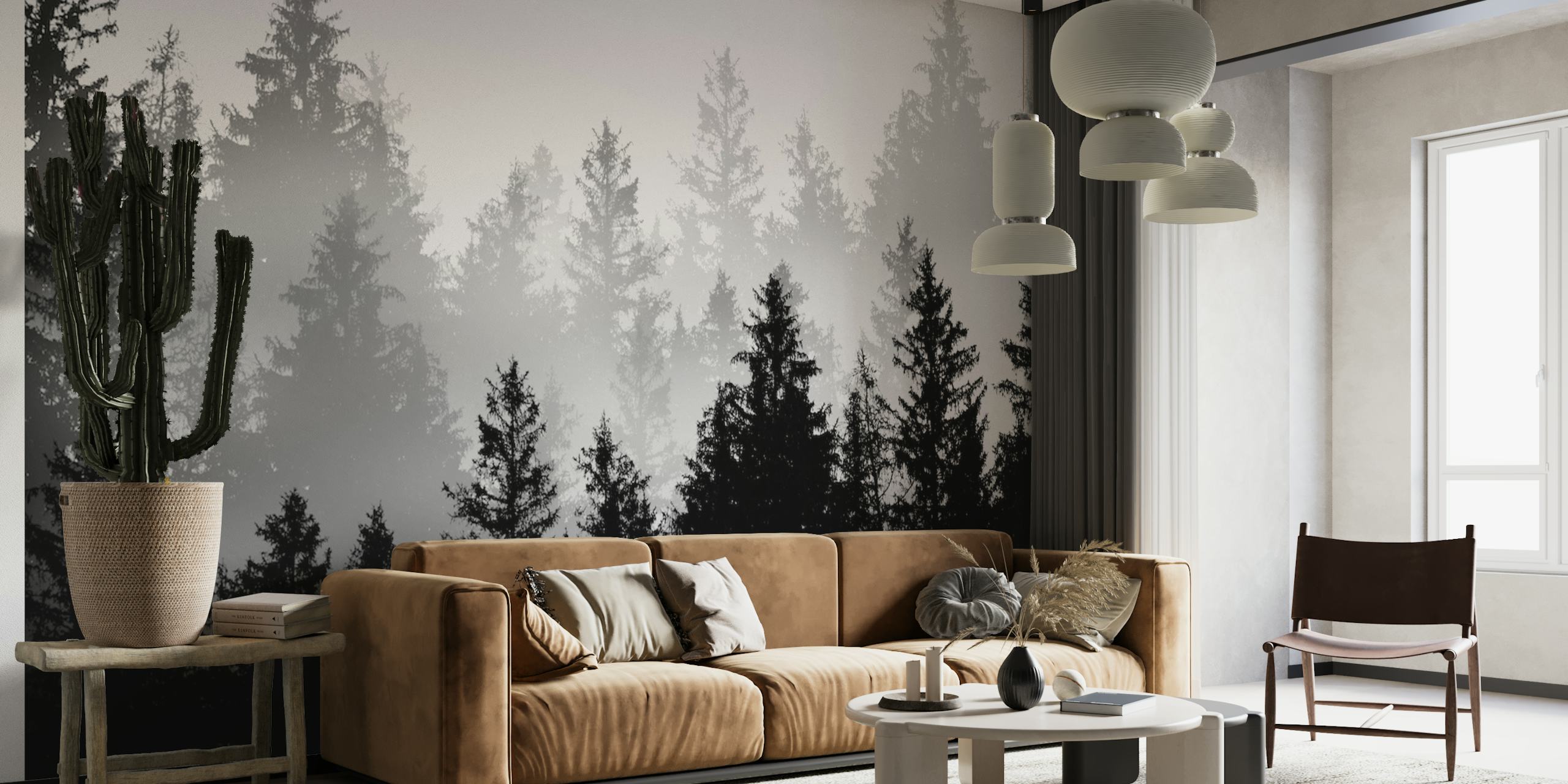 Black White Forest Dream 1 wallpaper