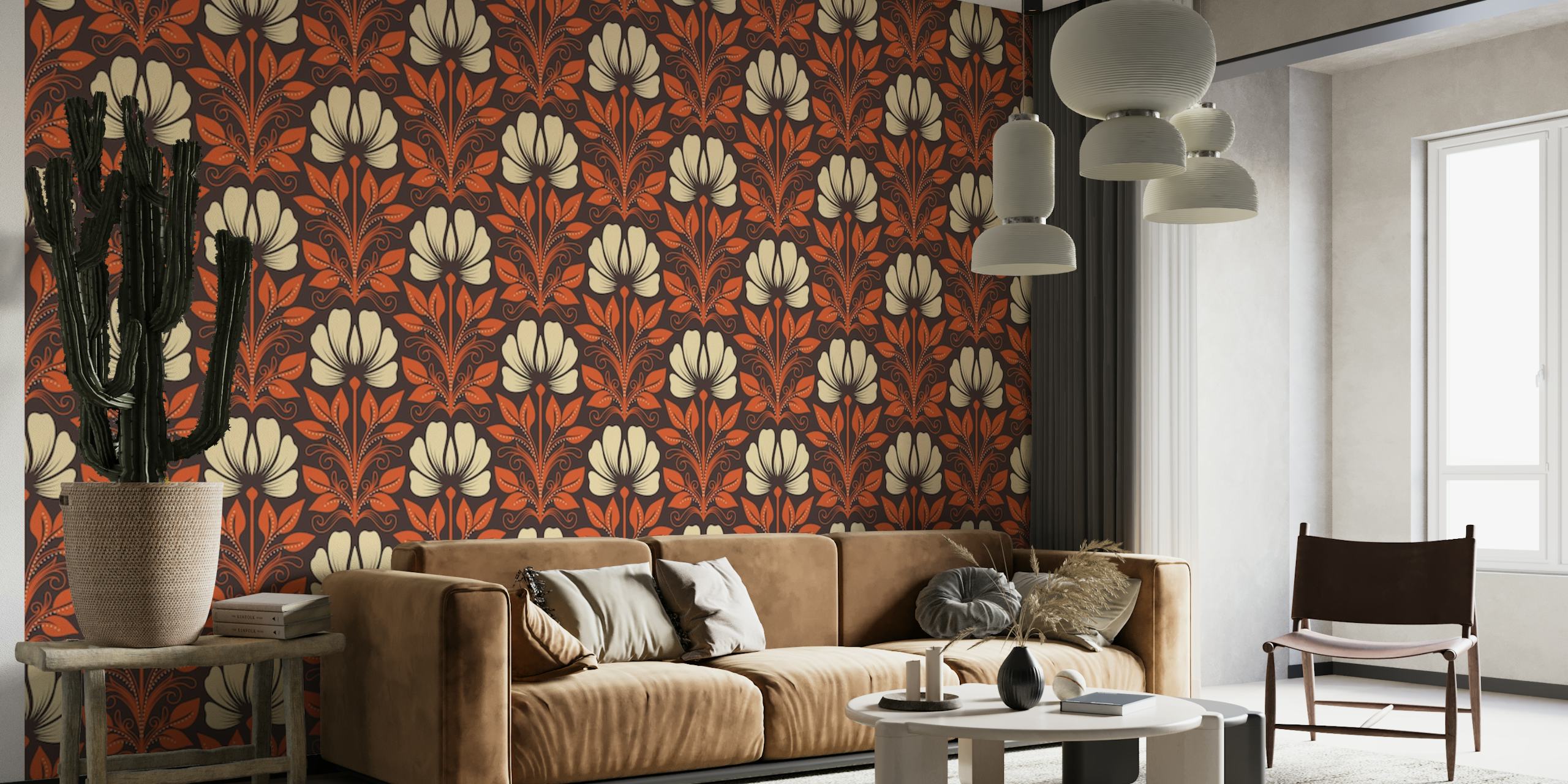 2238 Vintage floral pattern papel de parede