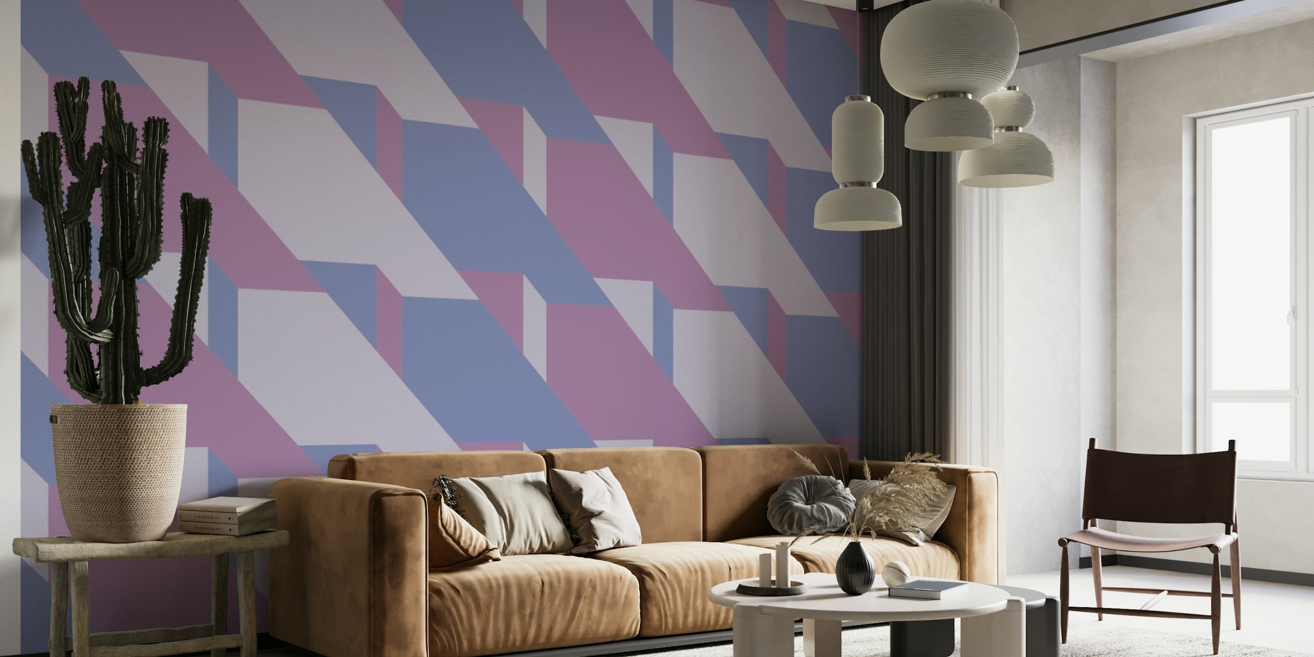 Geometric Lavender Way wallpaper