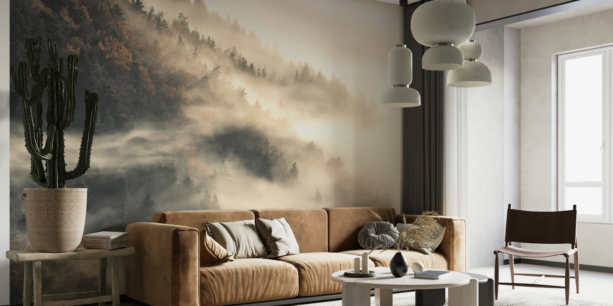 Tapeta Creamy mountain u sobi