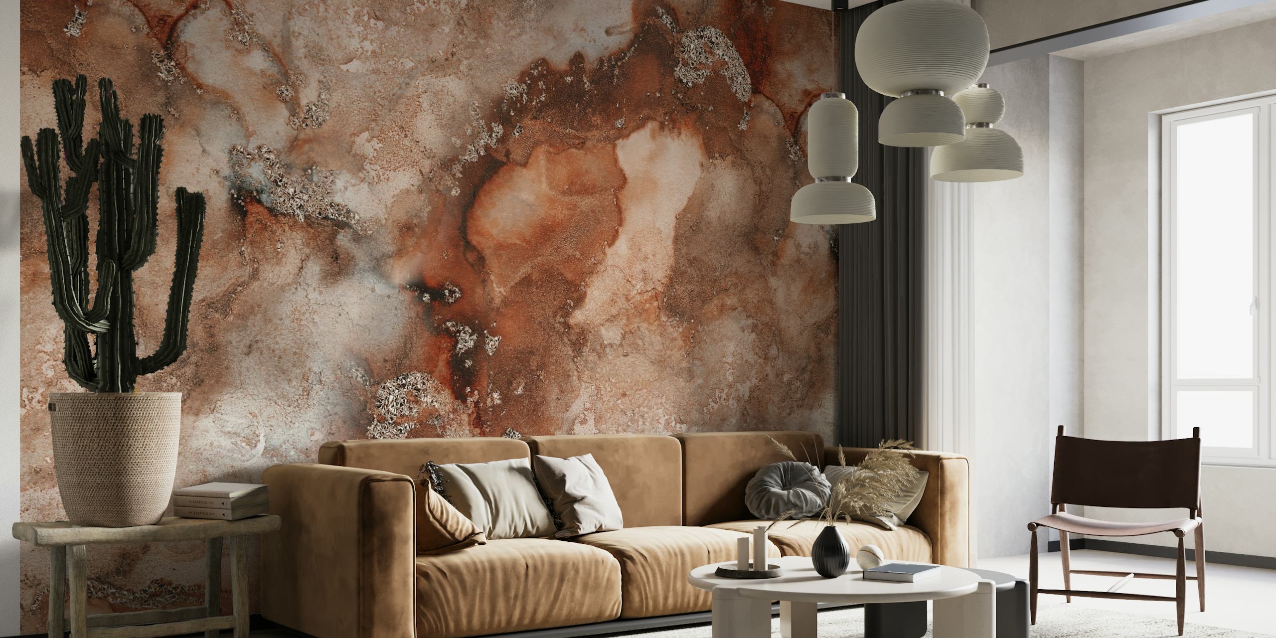Abstract Amber And Copper Ink wallpaper
