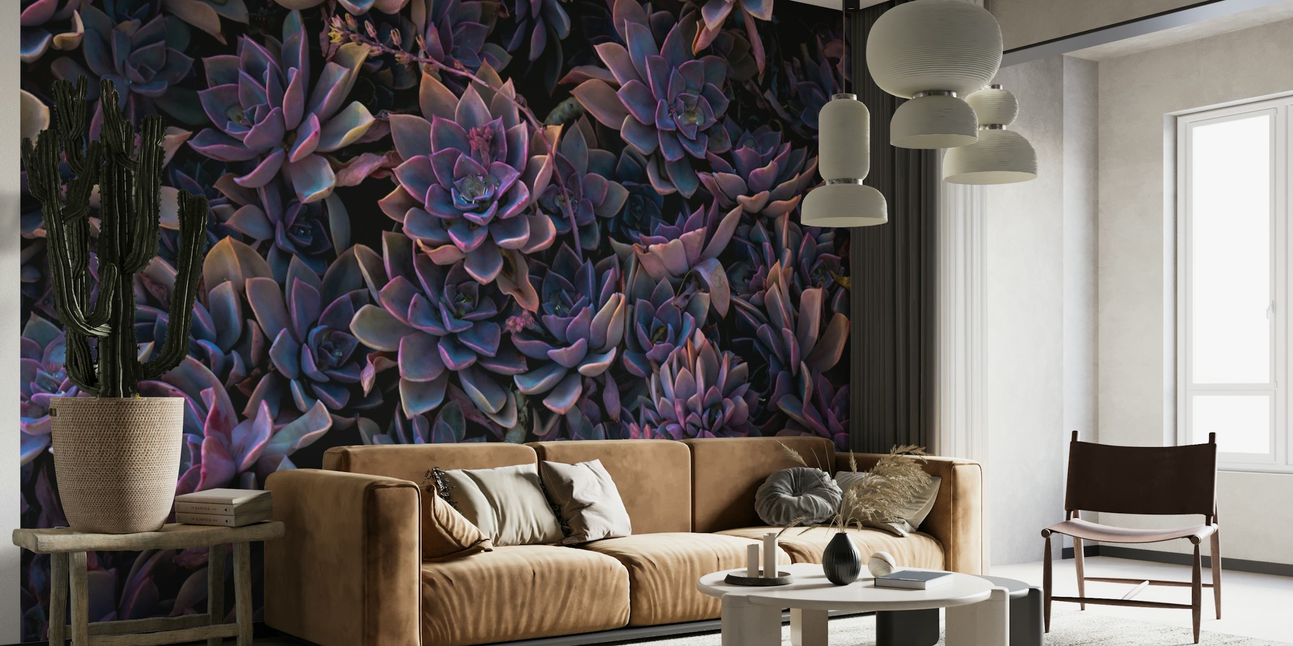 Succulents purple wallpaper