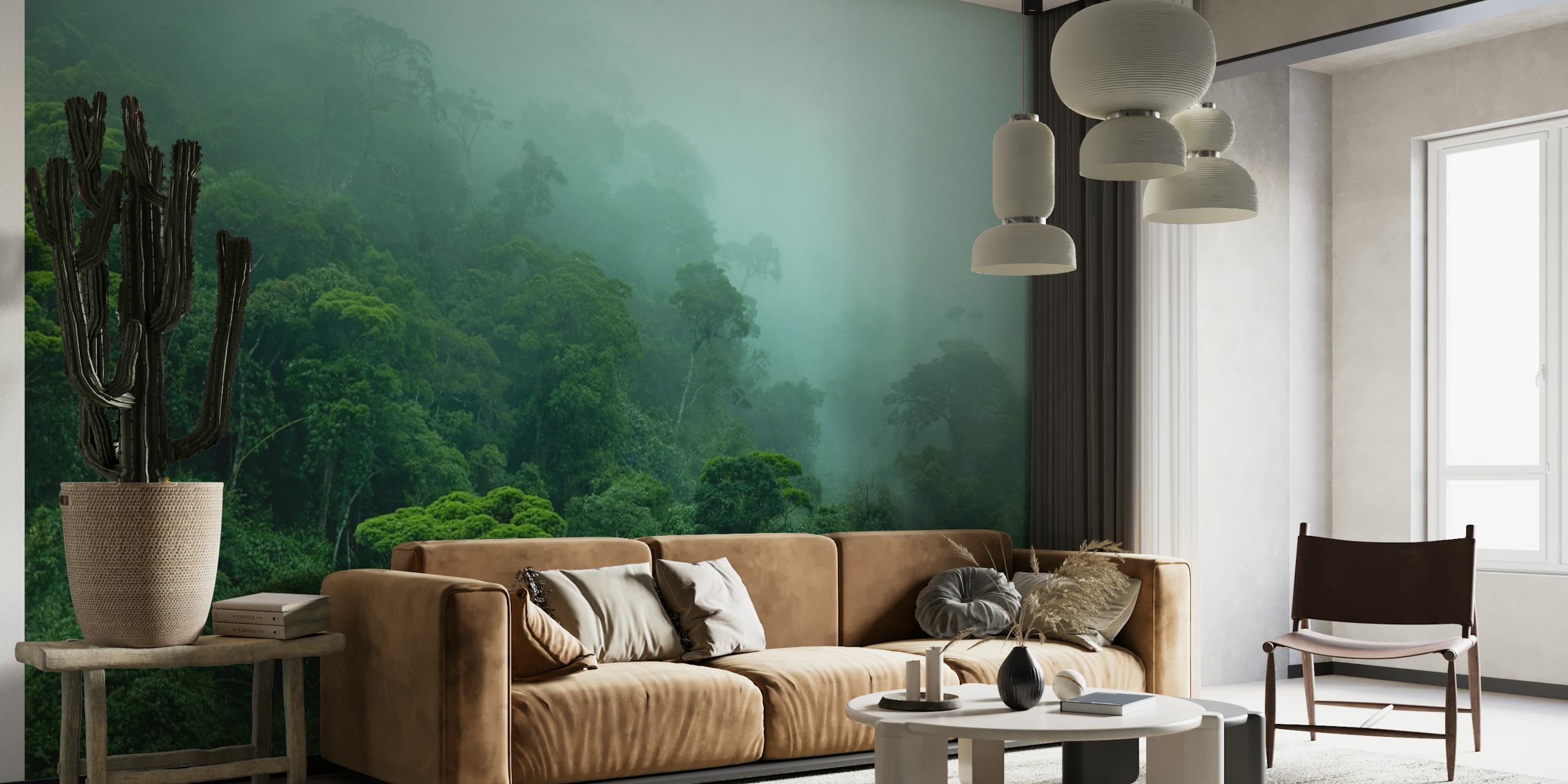 Misty Amazon rainforest wallpaper