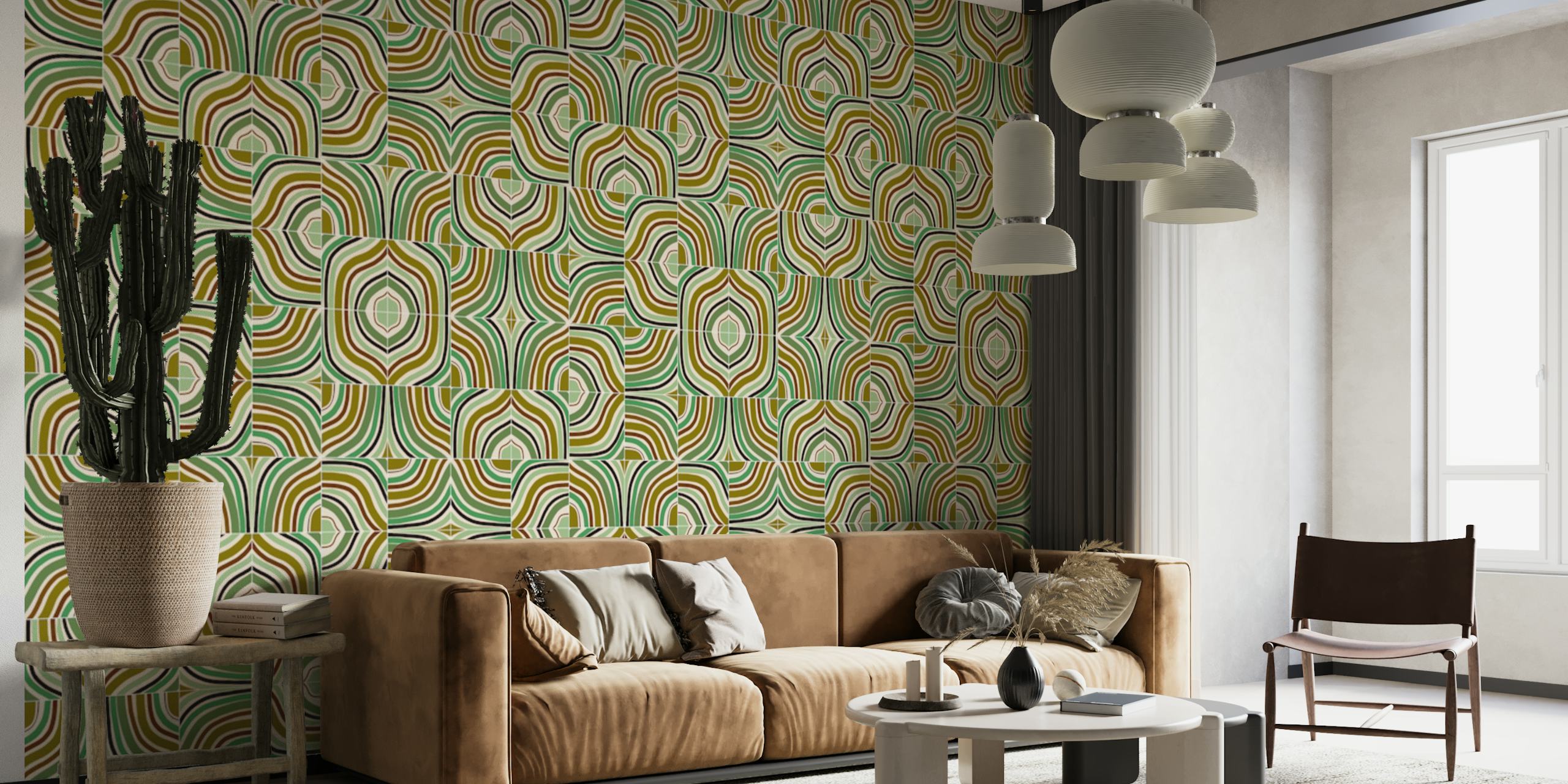 Jade Rainbow Mixed Tiles tapeta u sobi
