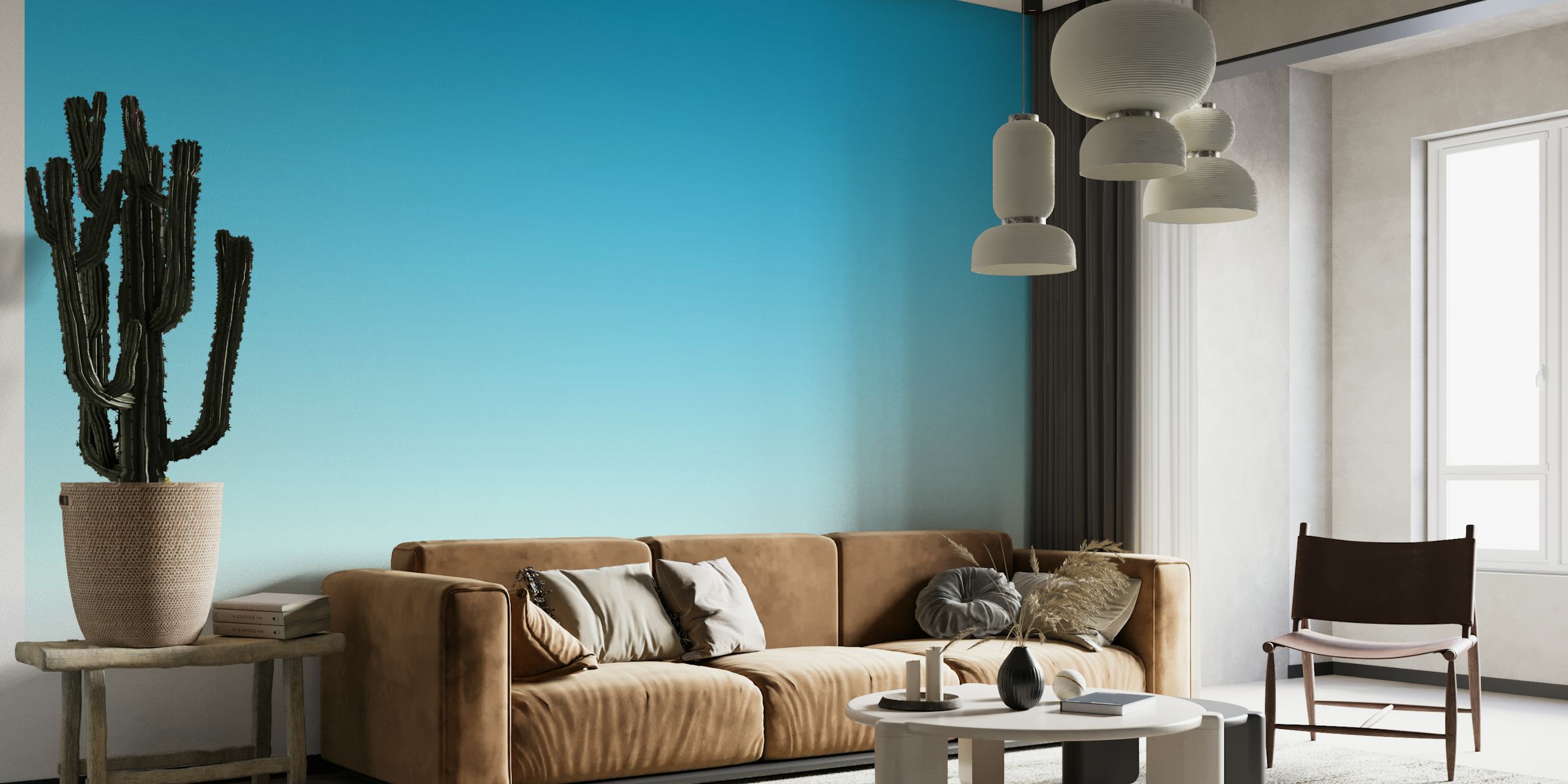 Papel de parede Vivid Cerulean Gradient em interior