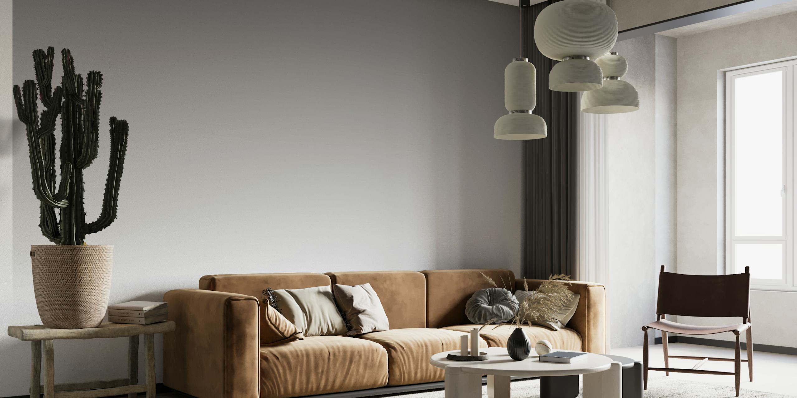 Grey ombre wallpaper displayed in a room