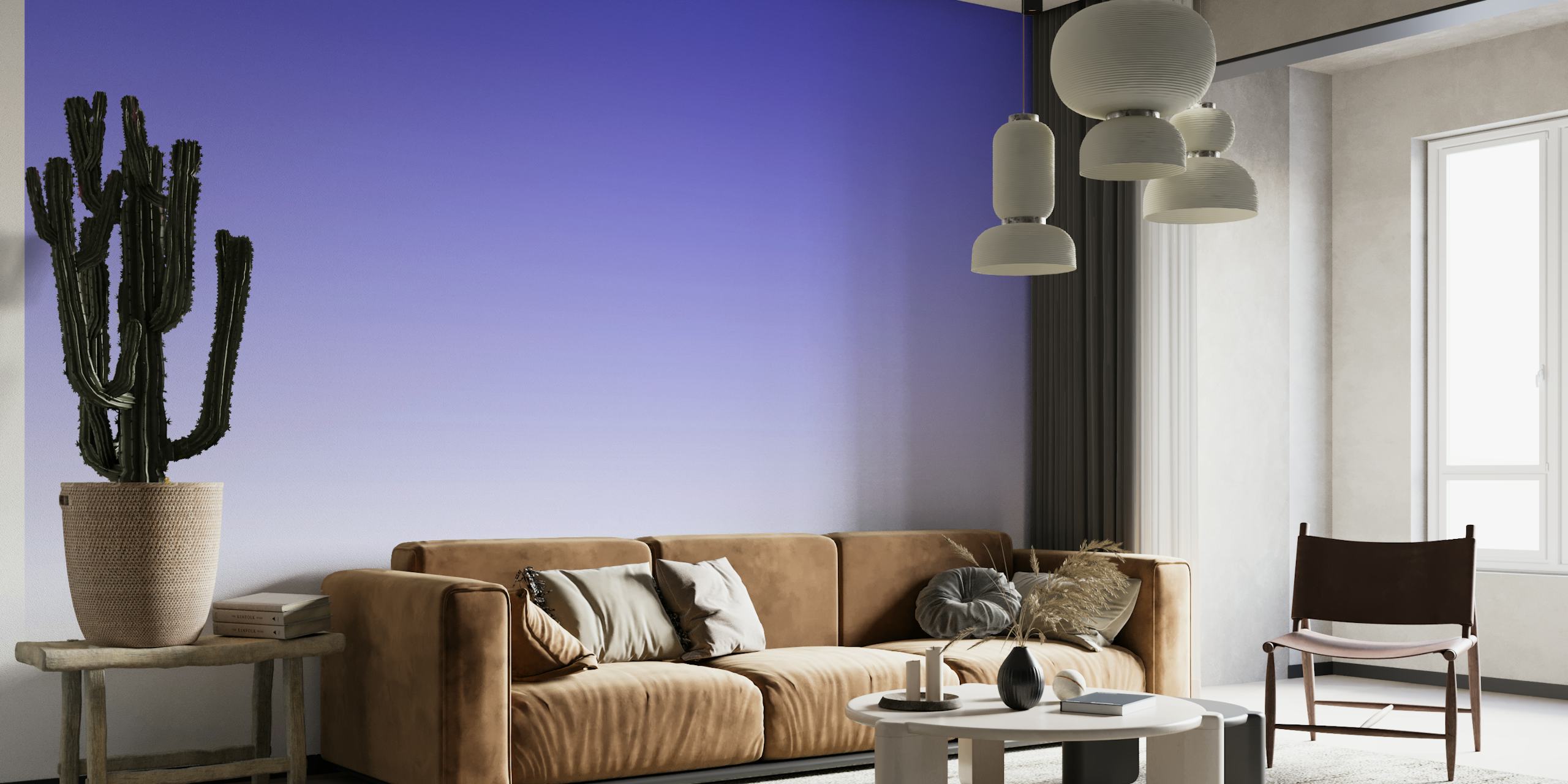 Ombre Background Blue Glow tapet i ett rum