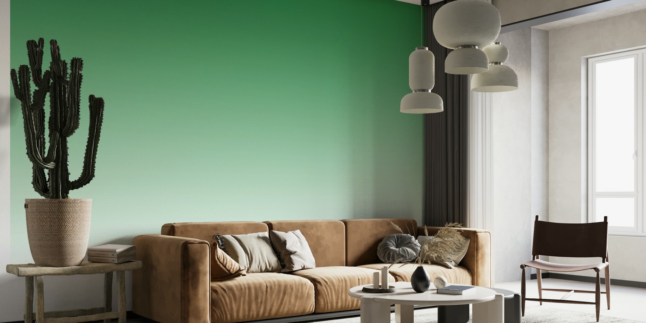 Tapeta Rich Green Gradient u sobi