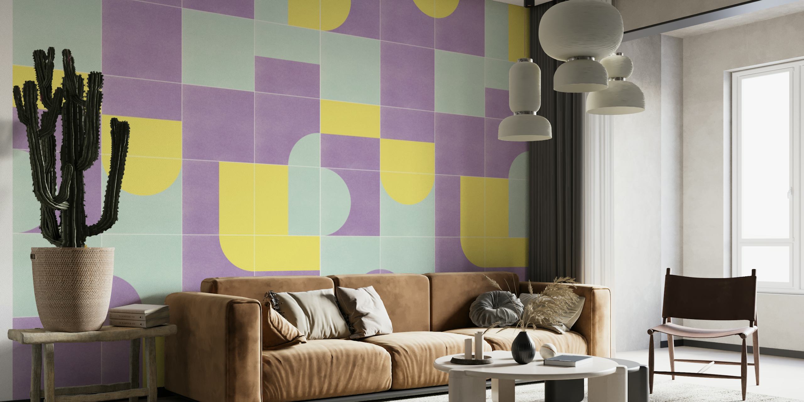 Retro Tiles 07 tapettisuunnittelu huoneessa
