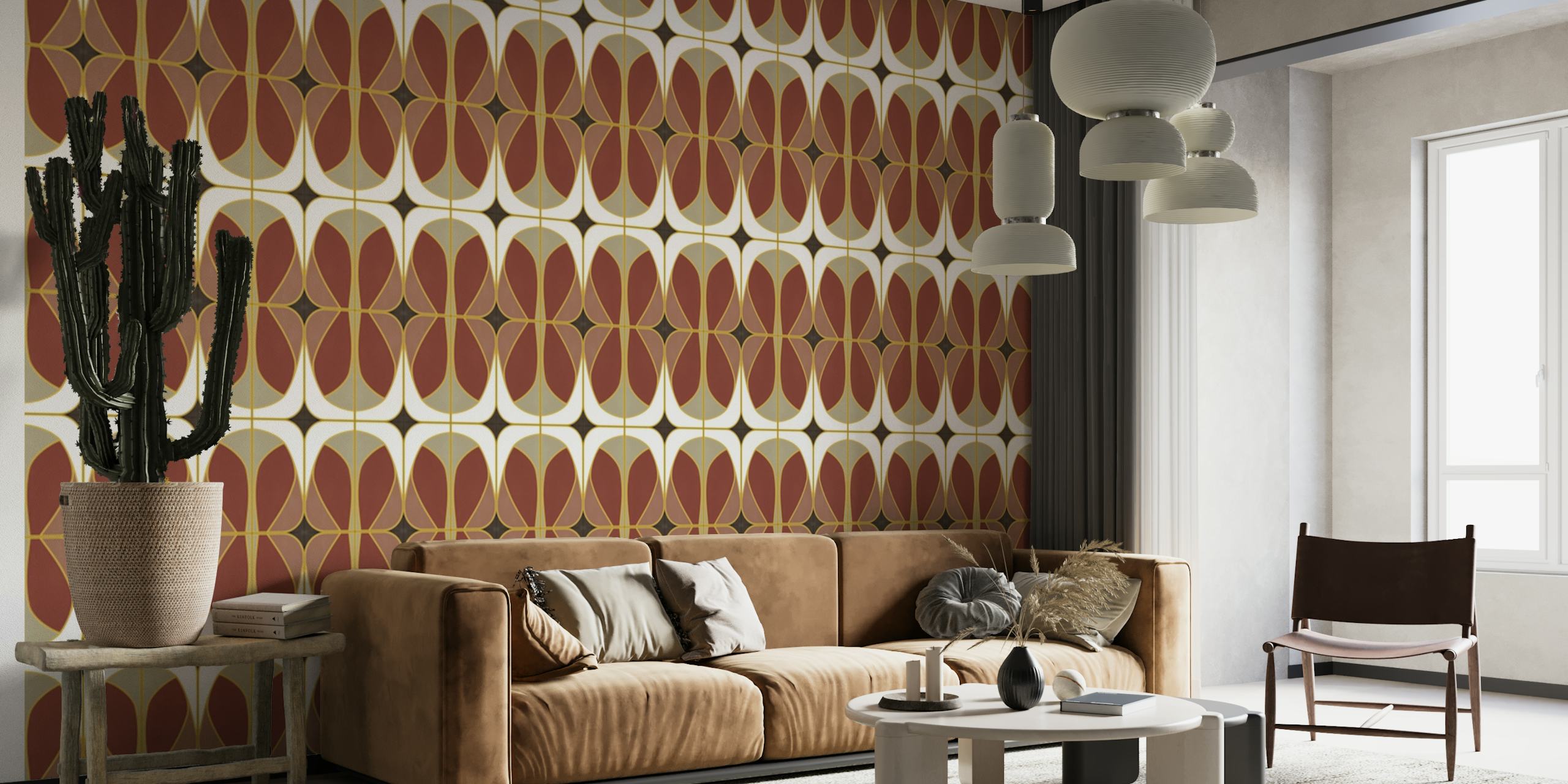 Umber Nouveau Tiles wallpaper