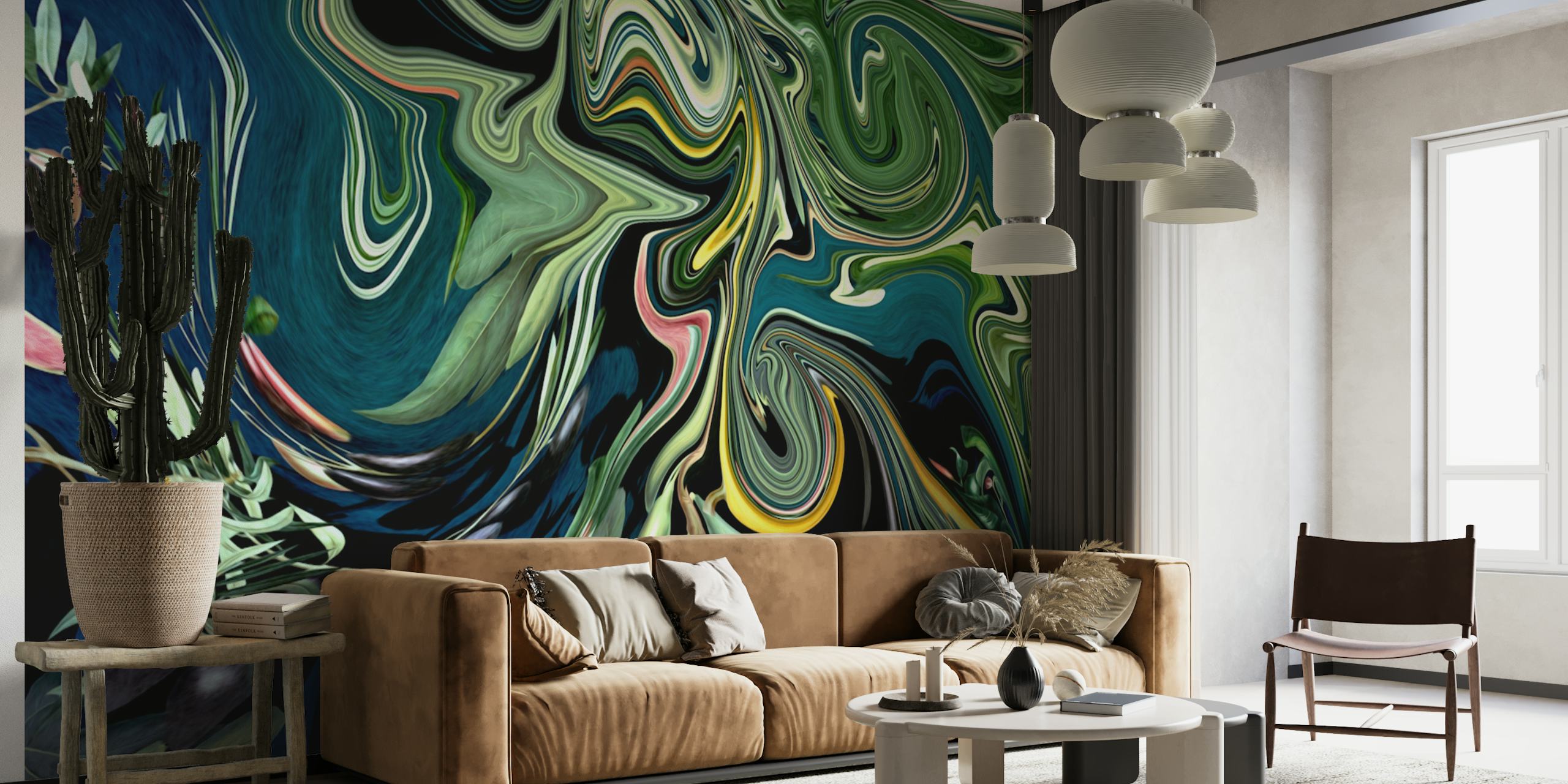 Papel de parede Fluid Paradise em um quarto