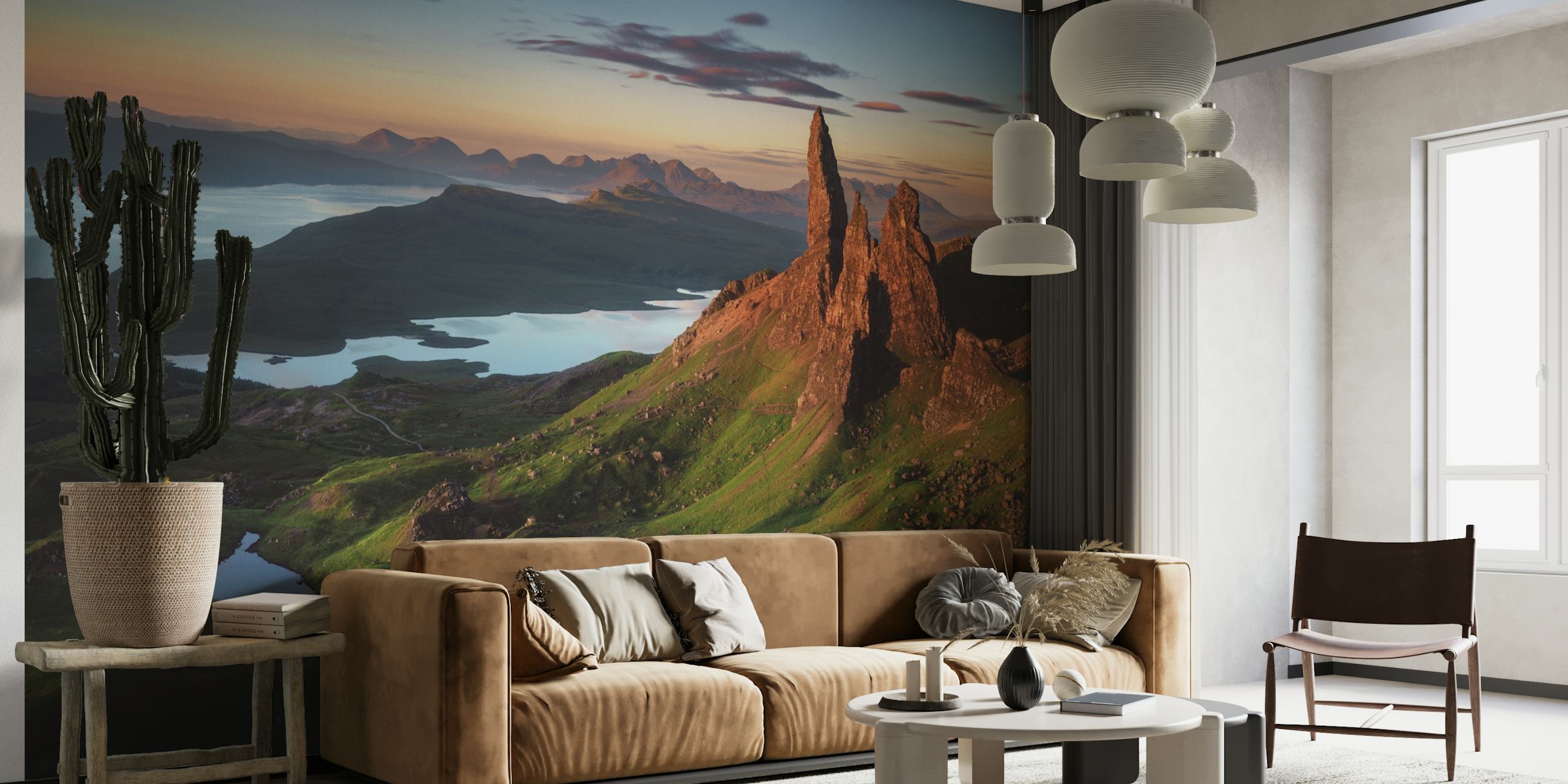 Scotland Old Man of Storr papel de parede em um quarto