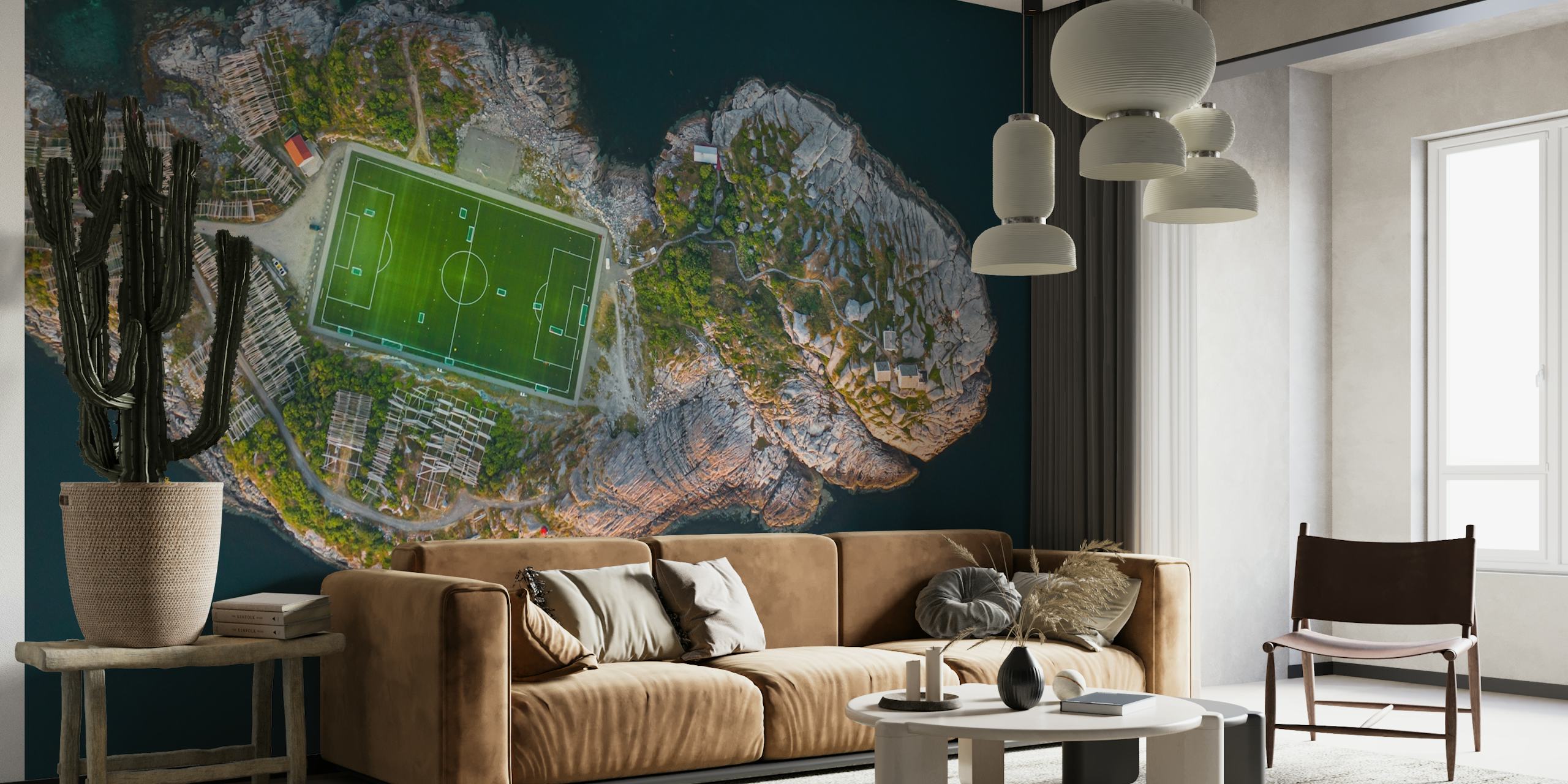 Football field on the edge of the world wallpaper