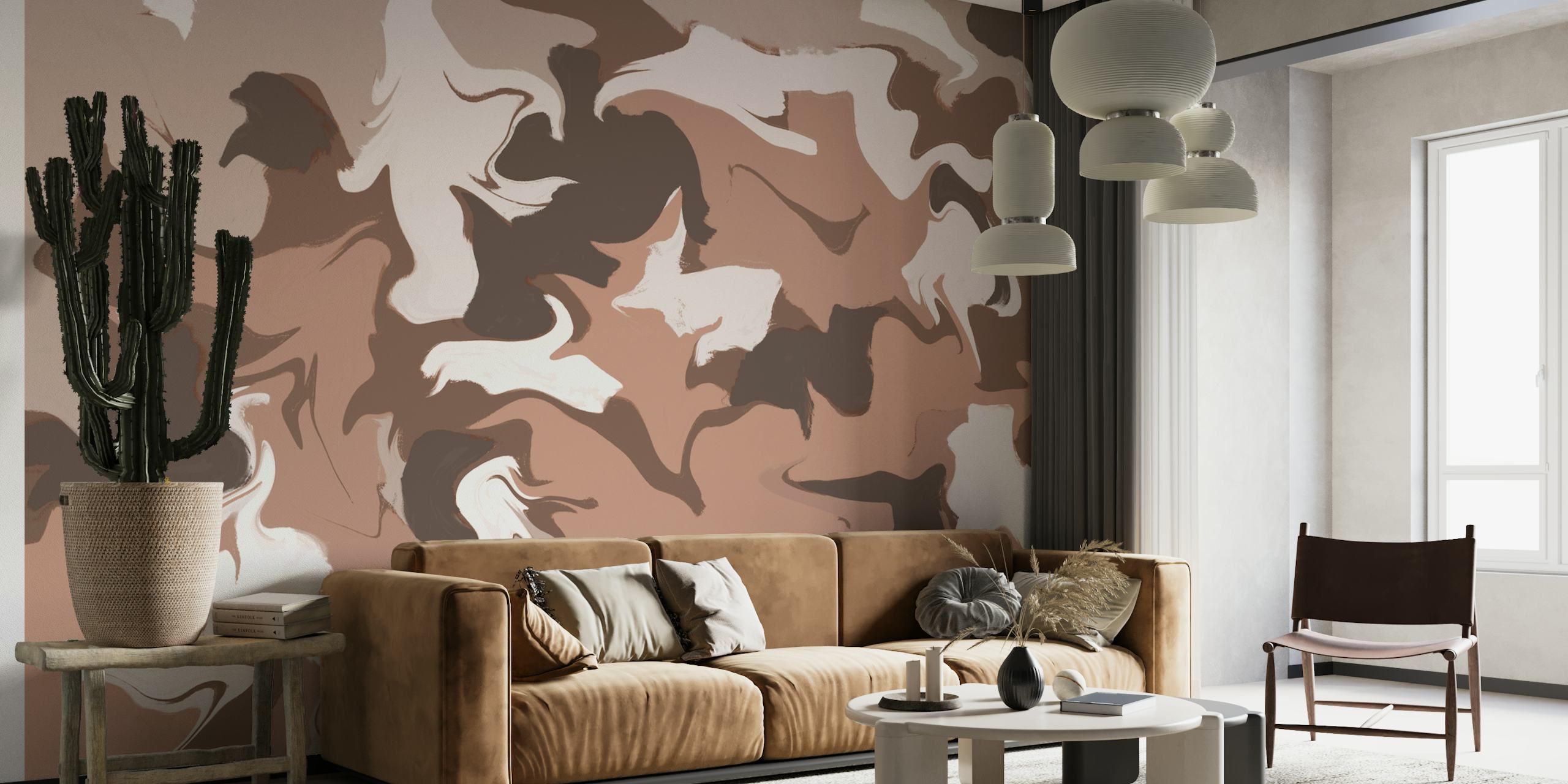 Mixed pastel colors in abstract shapes wallpaper
