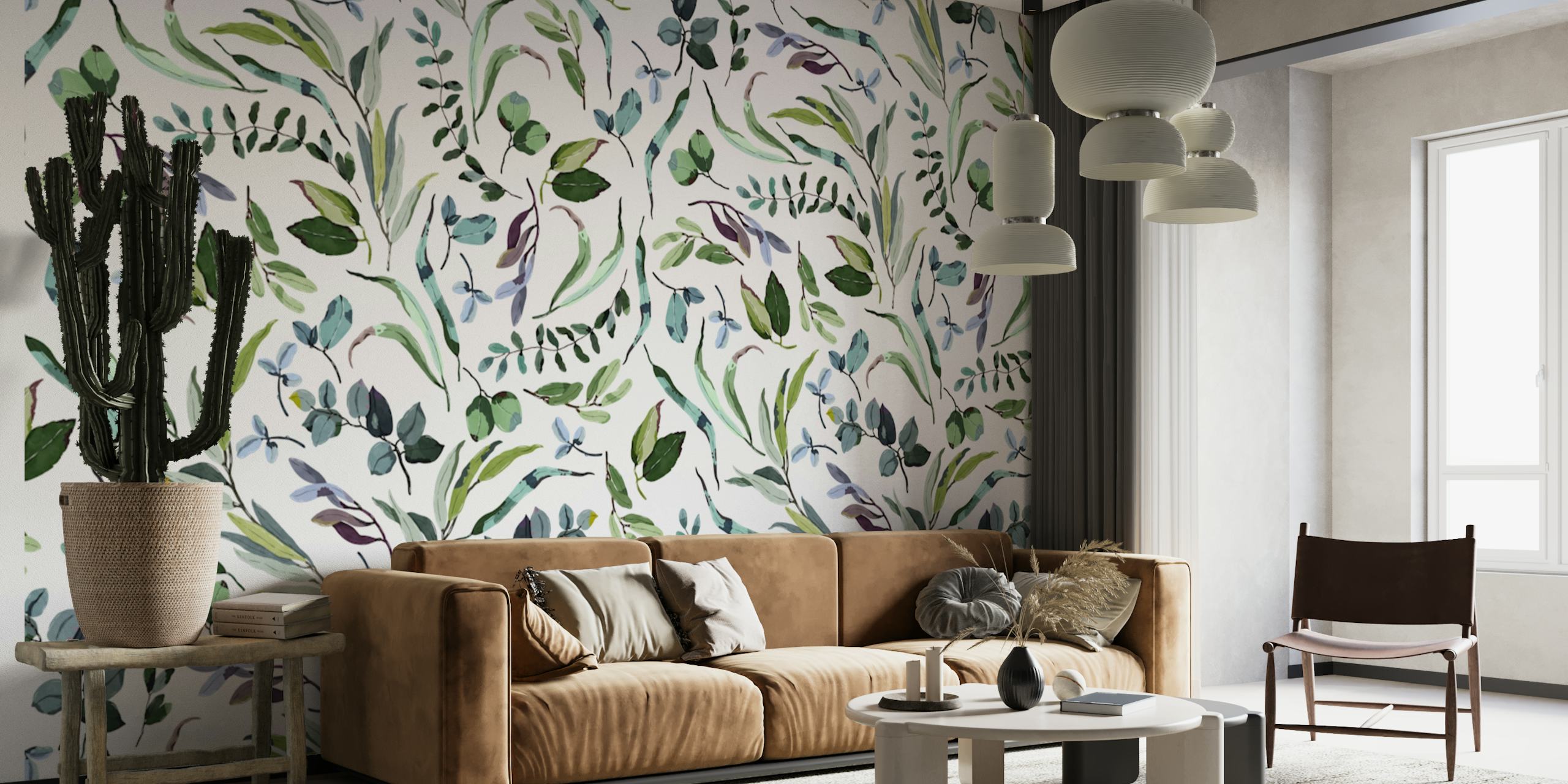 Lush wild nature 22 wallpaper design in a room