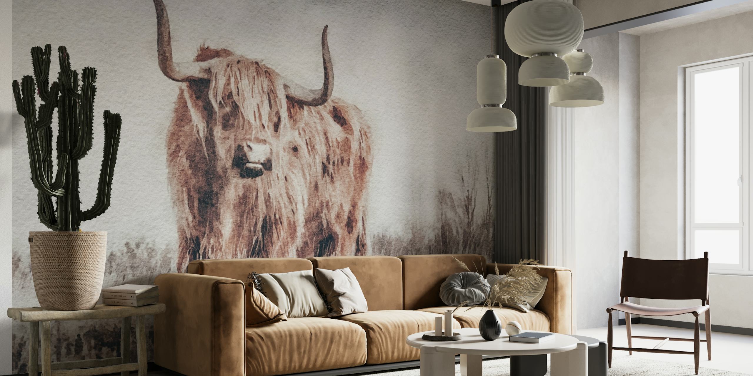Scottish Highland Cow papel de parede