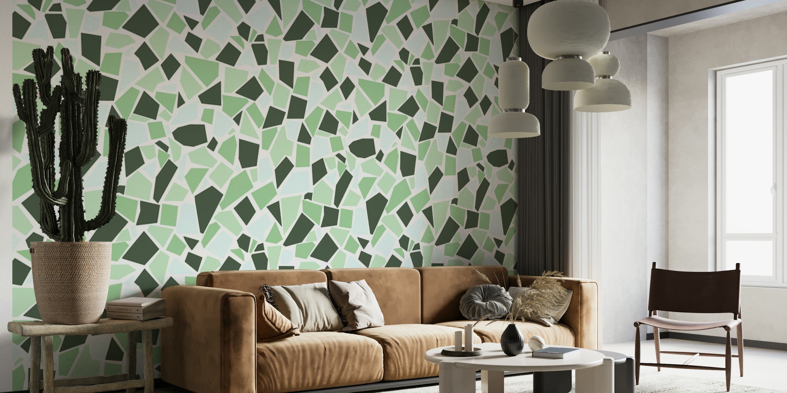 Mosaic art 1 green wallpaper