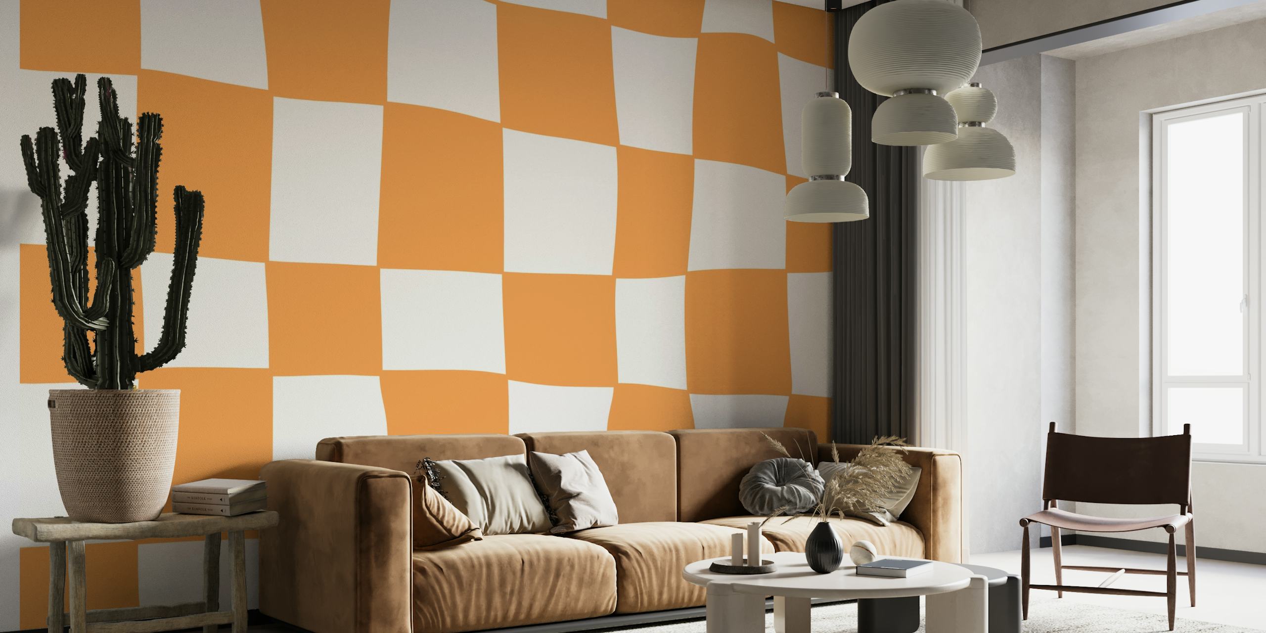 Liquid Grid Orange wallpaper