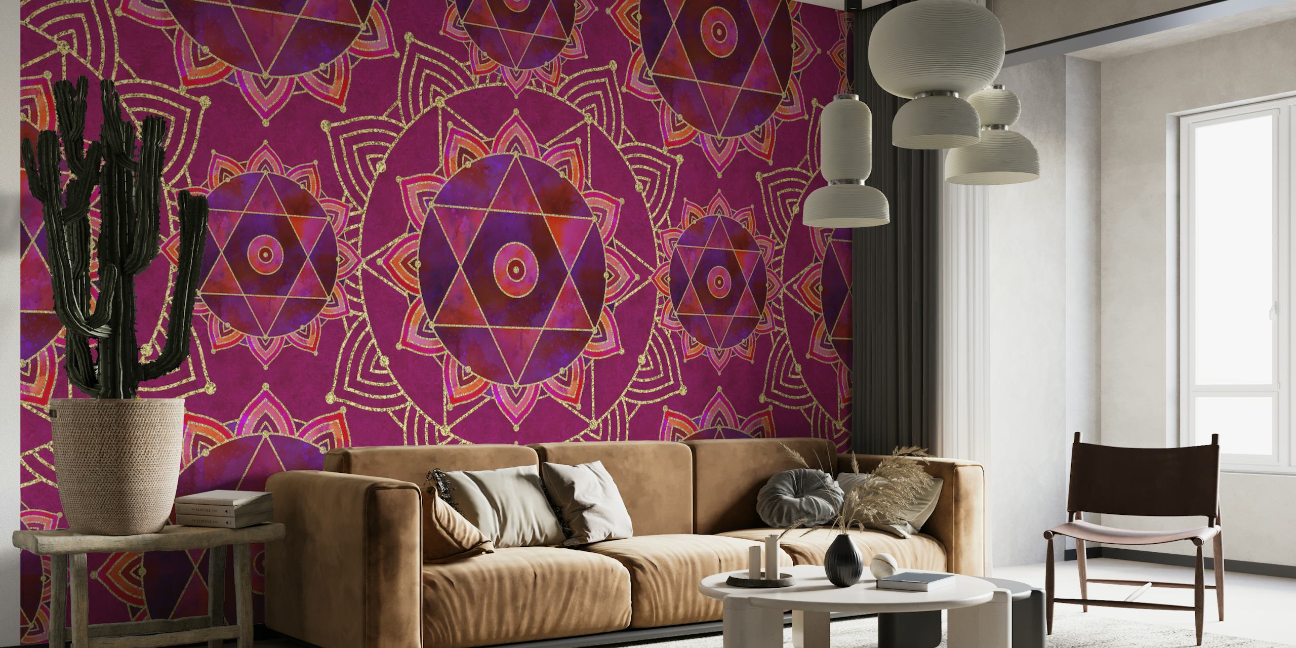 Tapeta Oriental Tapestry vystavená v pokoji