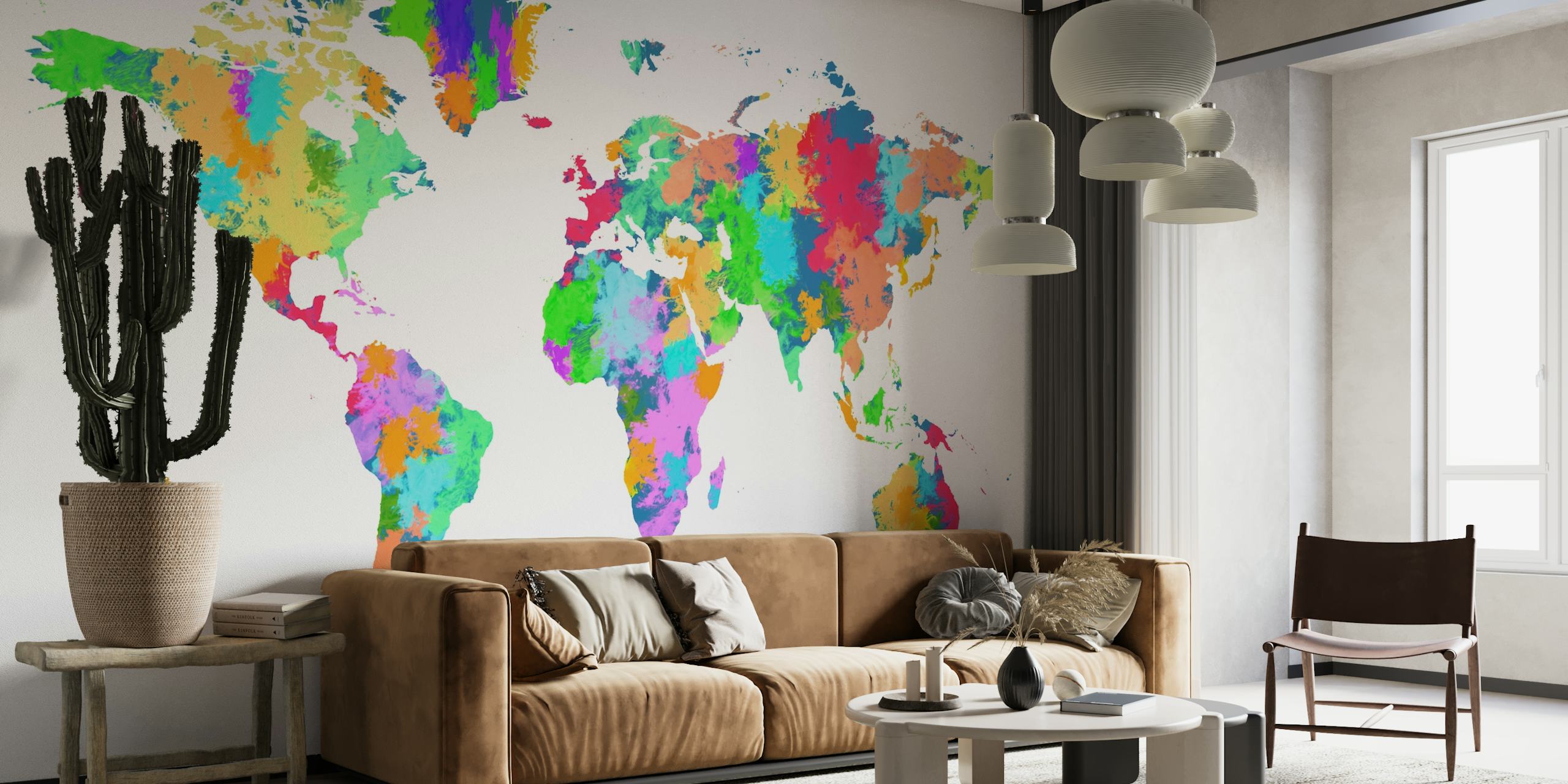 Painting World Map carta da parati