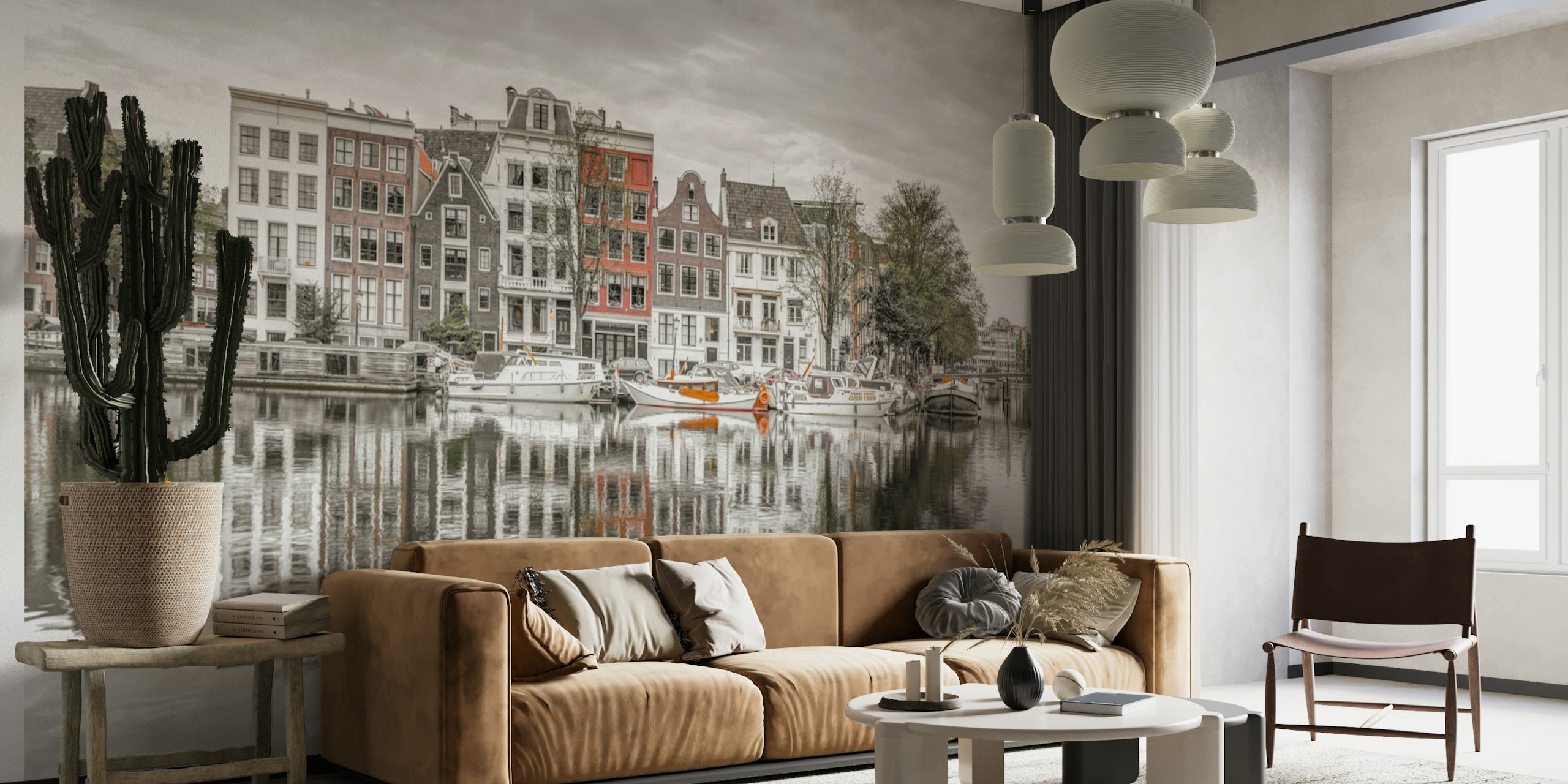 Amsterdam townhouses papel de parede