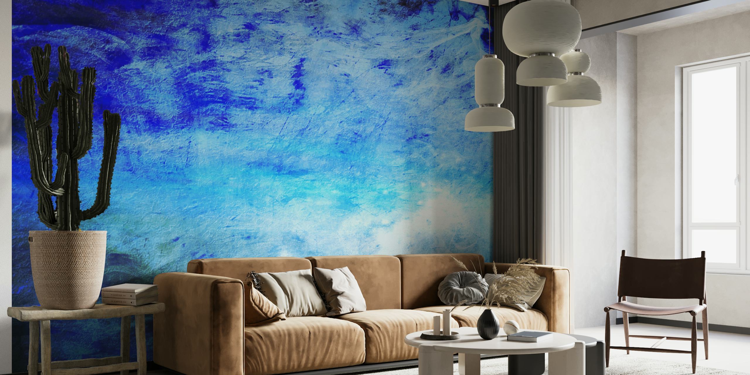 Soft Blue Ocean Grunge design de papier peint