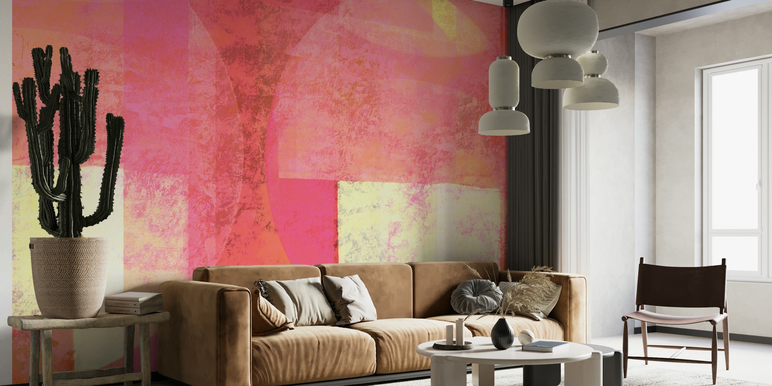 Warm Grunge Geometry wallpaper in a room