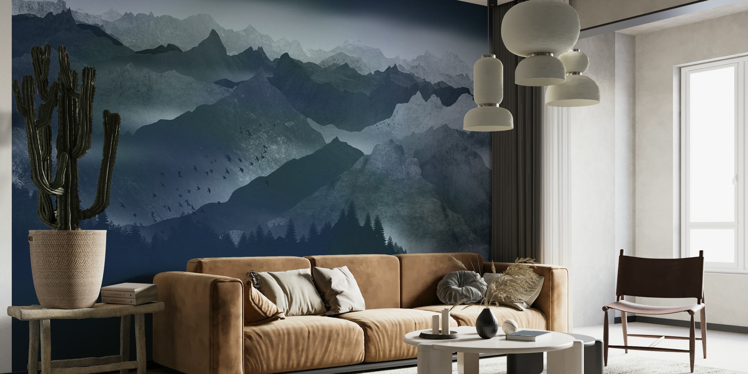The Blue Dark Mountains wallpaper