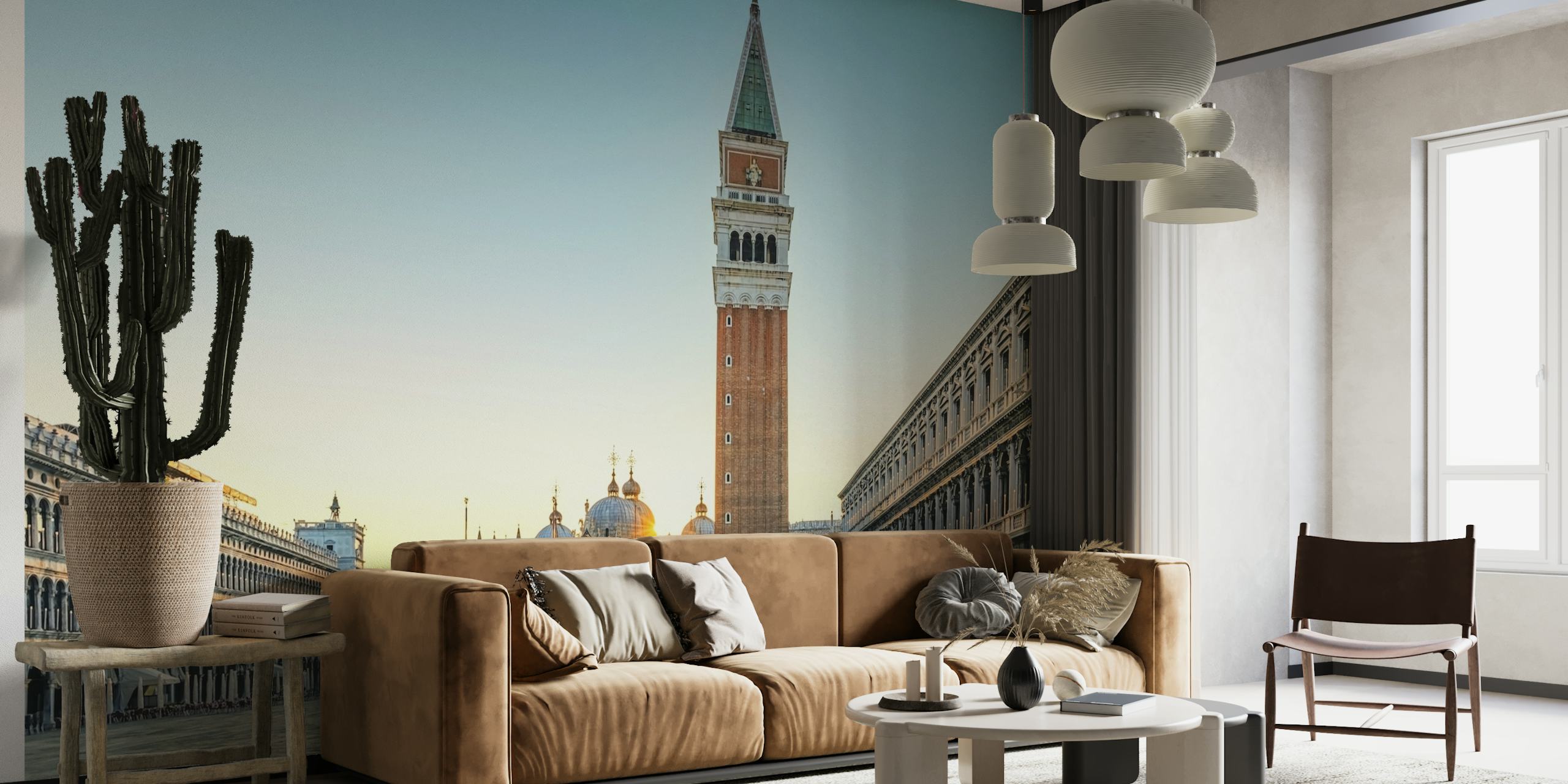 St Mark's Square Venice wall mural with sunrise light