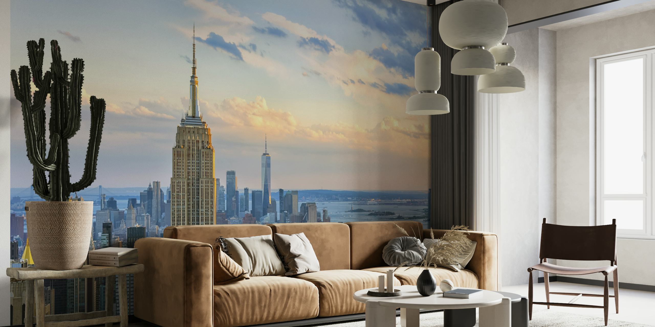 New York Skyline At Sunset wallpaper
