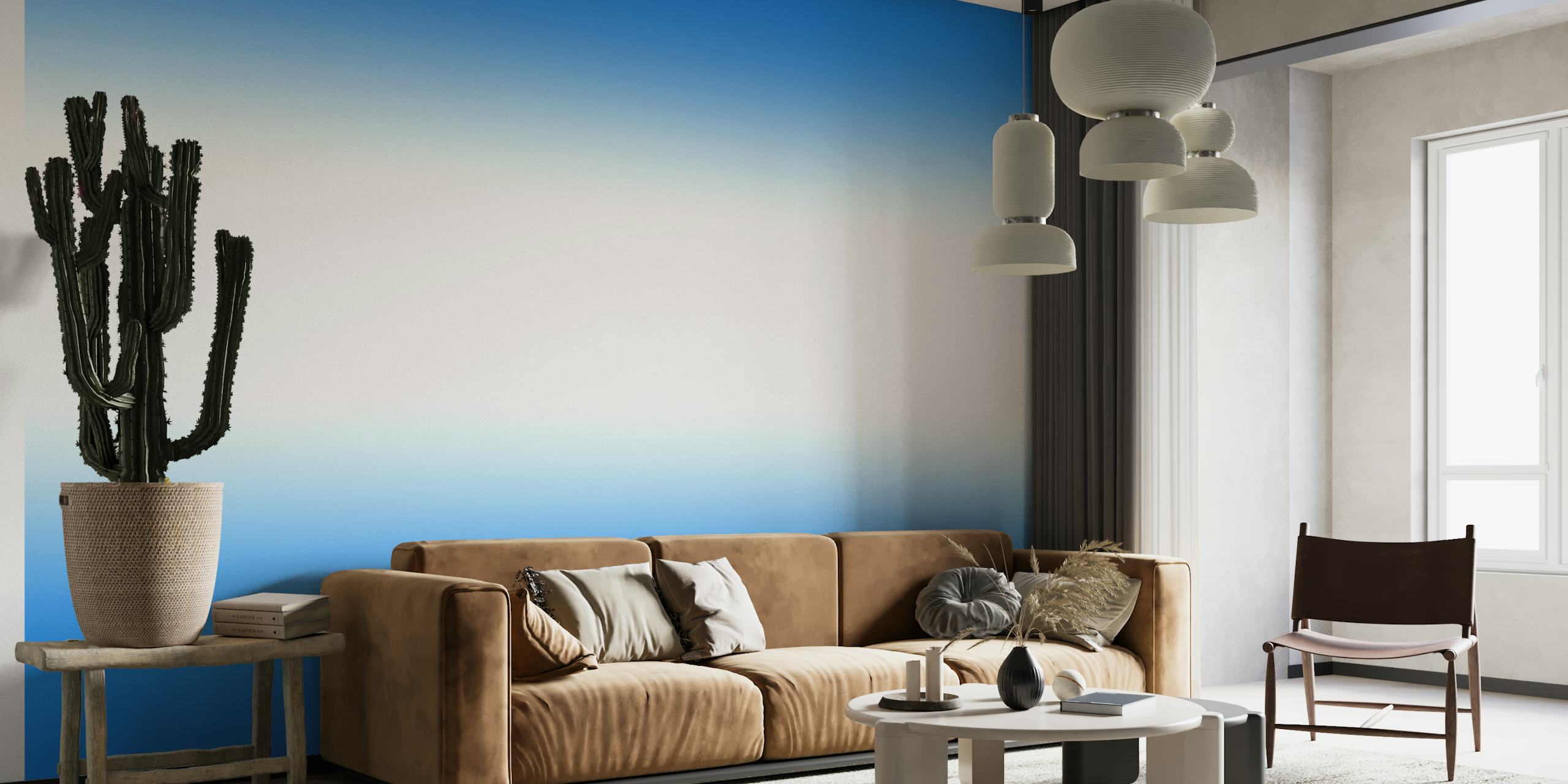 Cerulean Blue Gradient wallpaper in a room