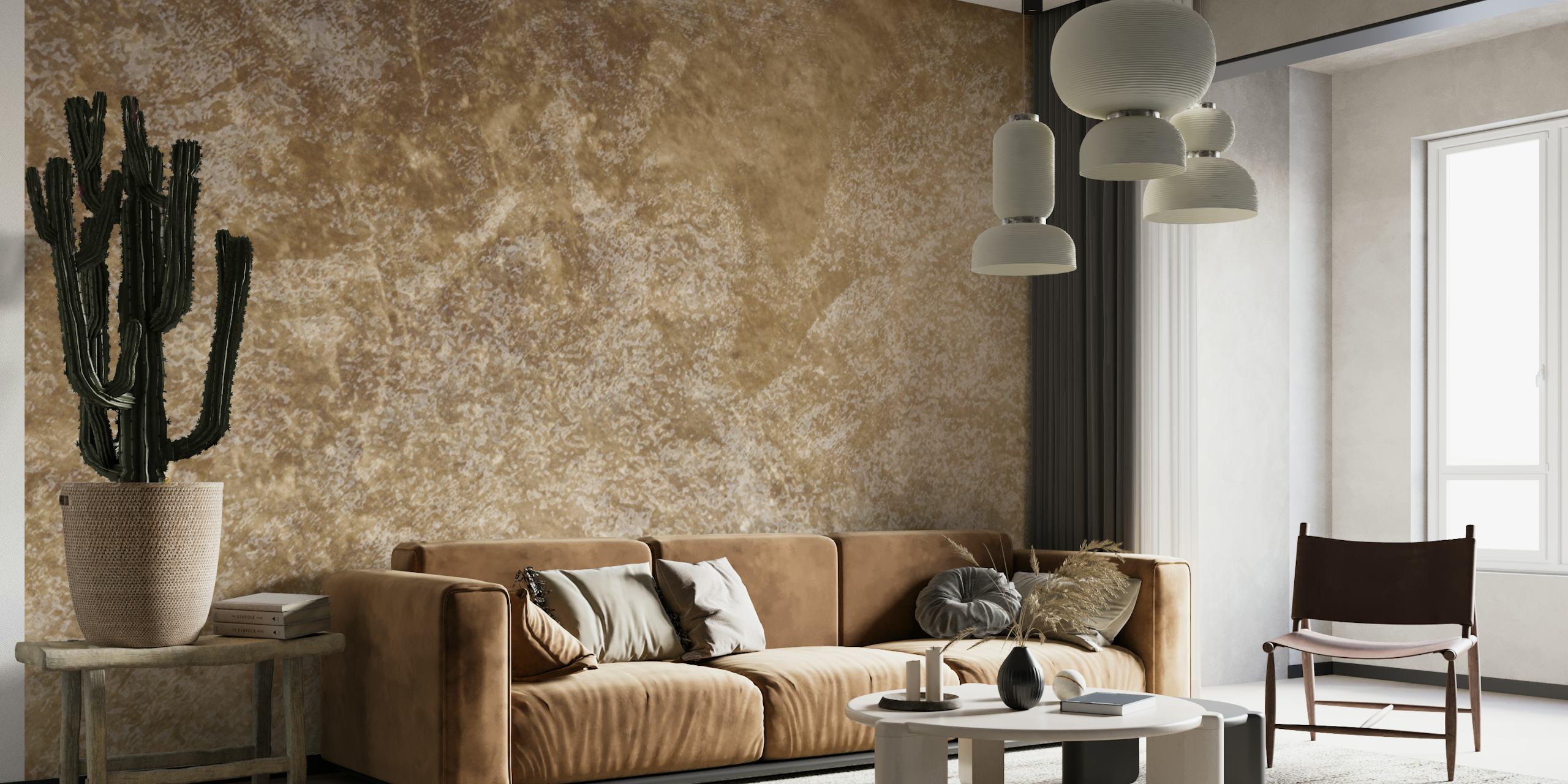 Neutral grunge textured wallpaper in beige and cream tones