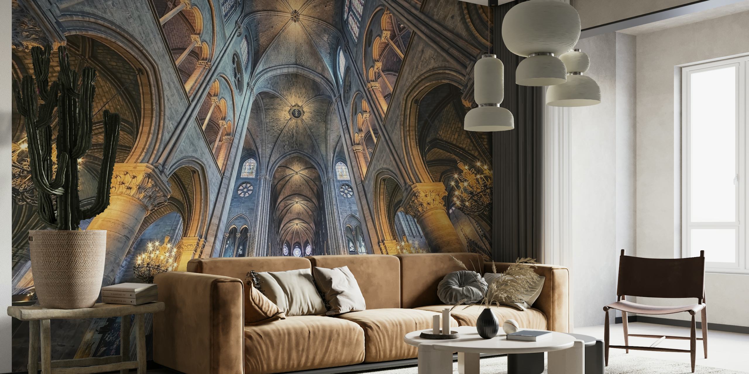 Notre-Dame Cathedral wallpaper in a room