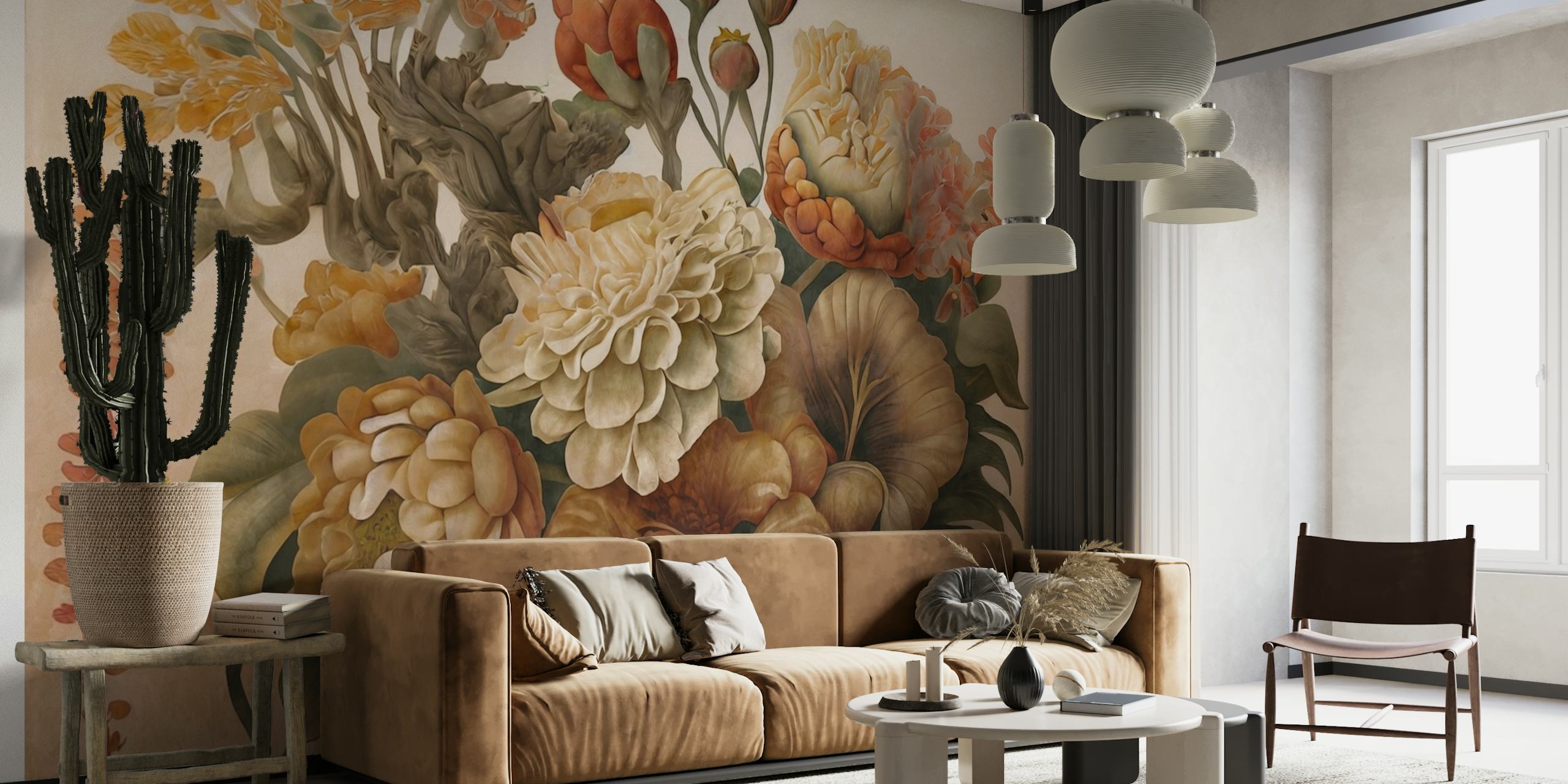 Large autumn bouquet of flowers wallpaper