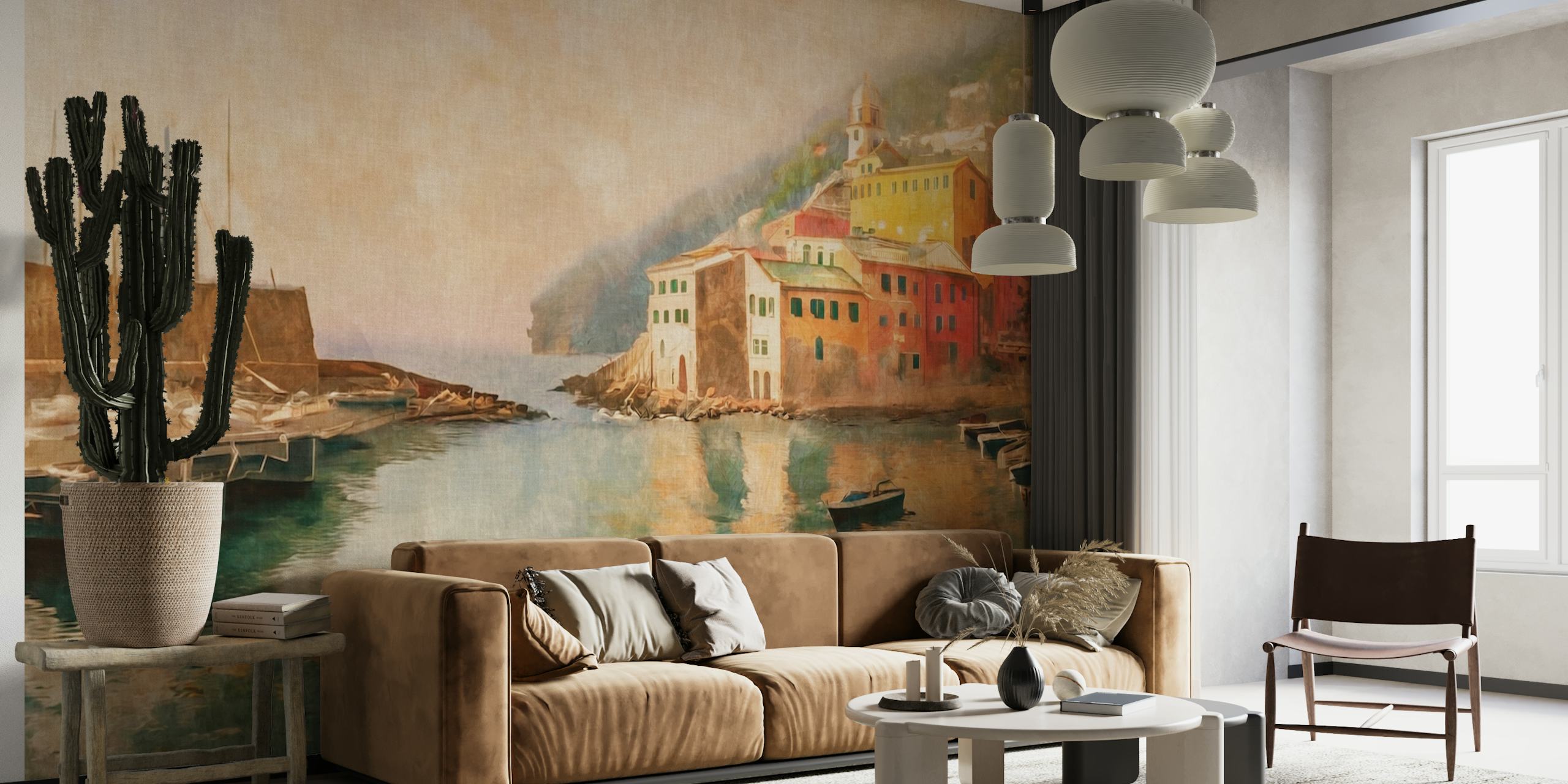 Italy vernazza port papiers peint