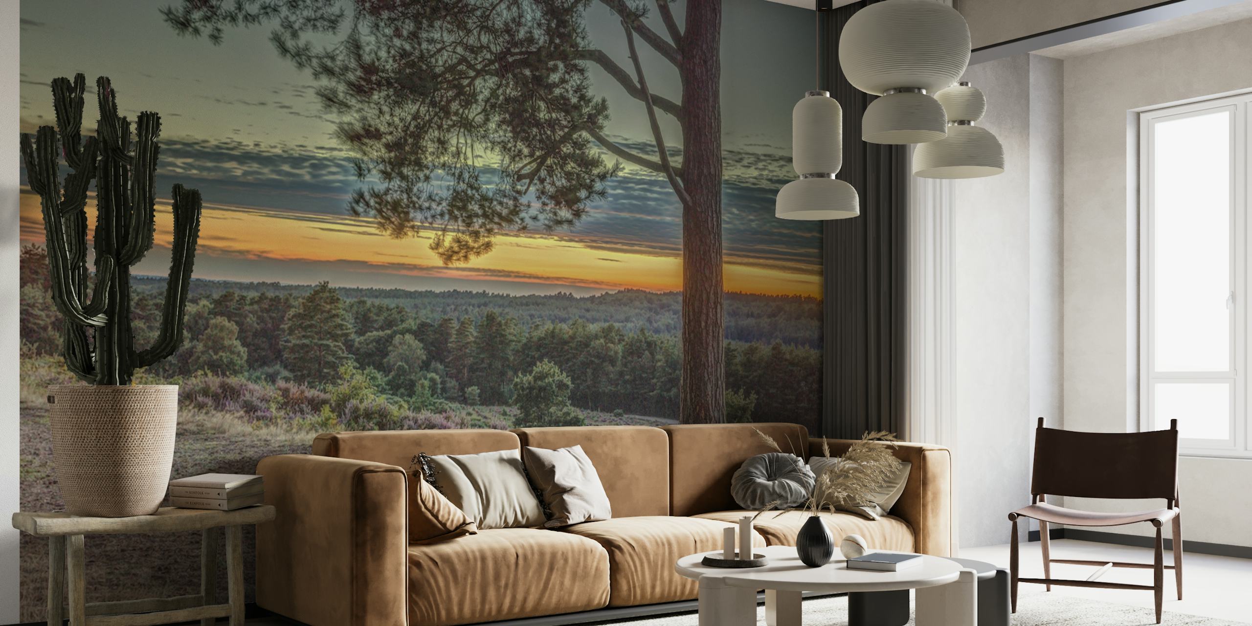 Carta da parati Picturesque Landscape in una stanza